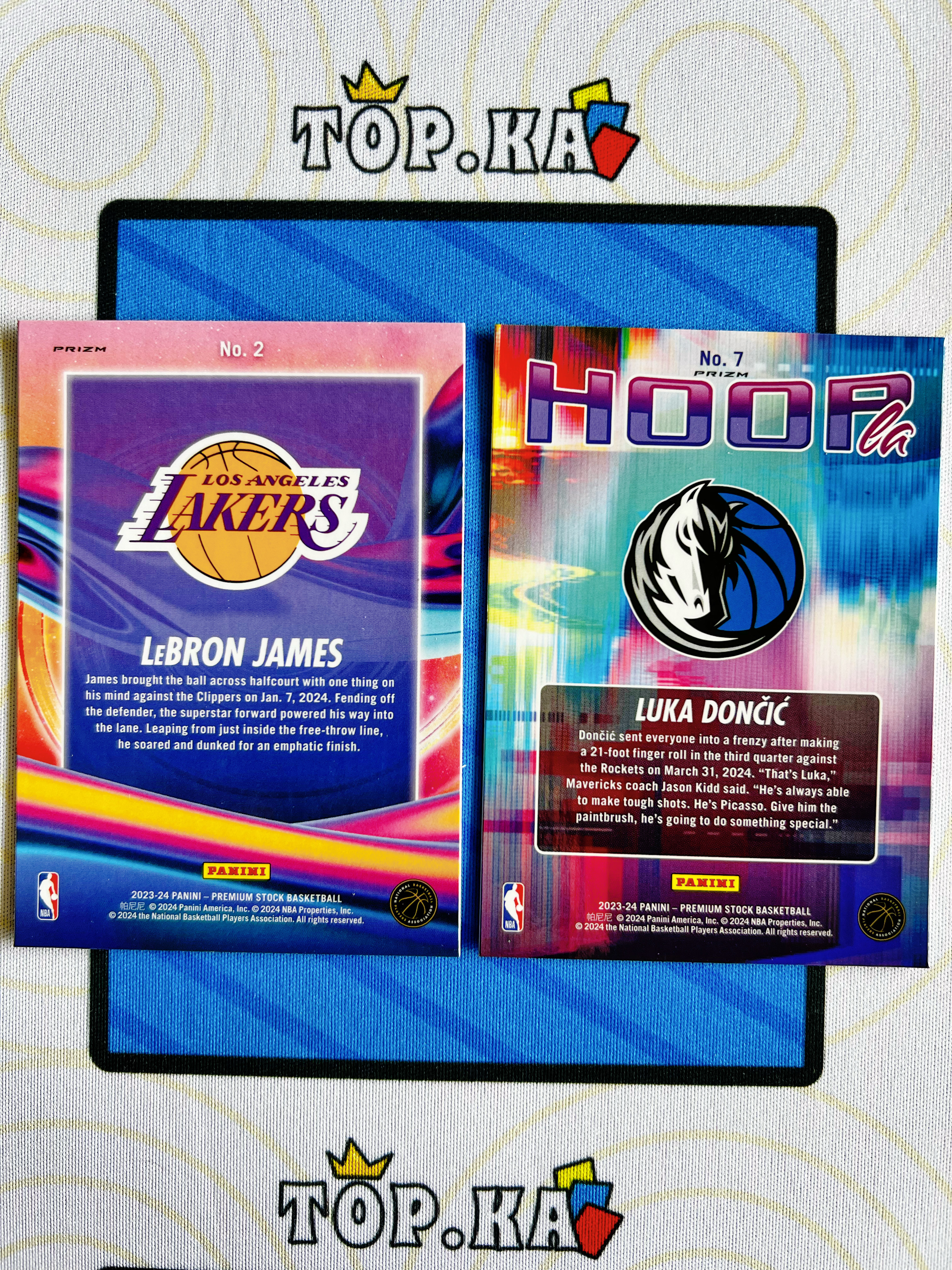 【顶尖卡社】2023-24 Panini NBA Hoops Premium Stock LeBron James 湖人 勒布朗 詹姆斯 +卢卡 东契奇 银折 一图2张打包 lot不保卡品【凯里】