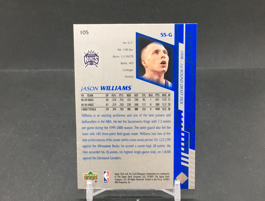 【DC拍卖】12.04 JTL UD ENCORE 经典折射卡 实卡美如画 国王队名宿 华丽国王时期核心后卫 白巧克力 杰森 威廉姆斯(微瑕)