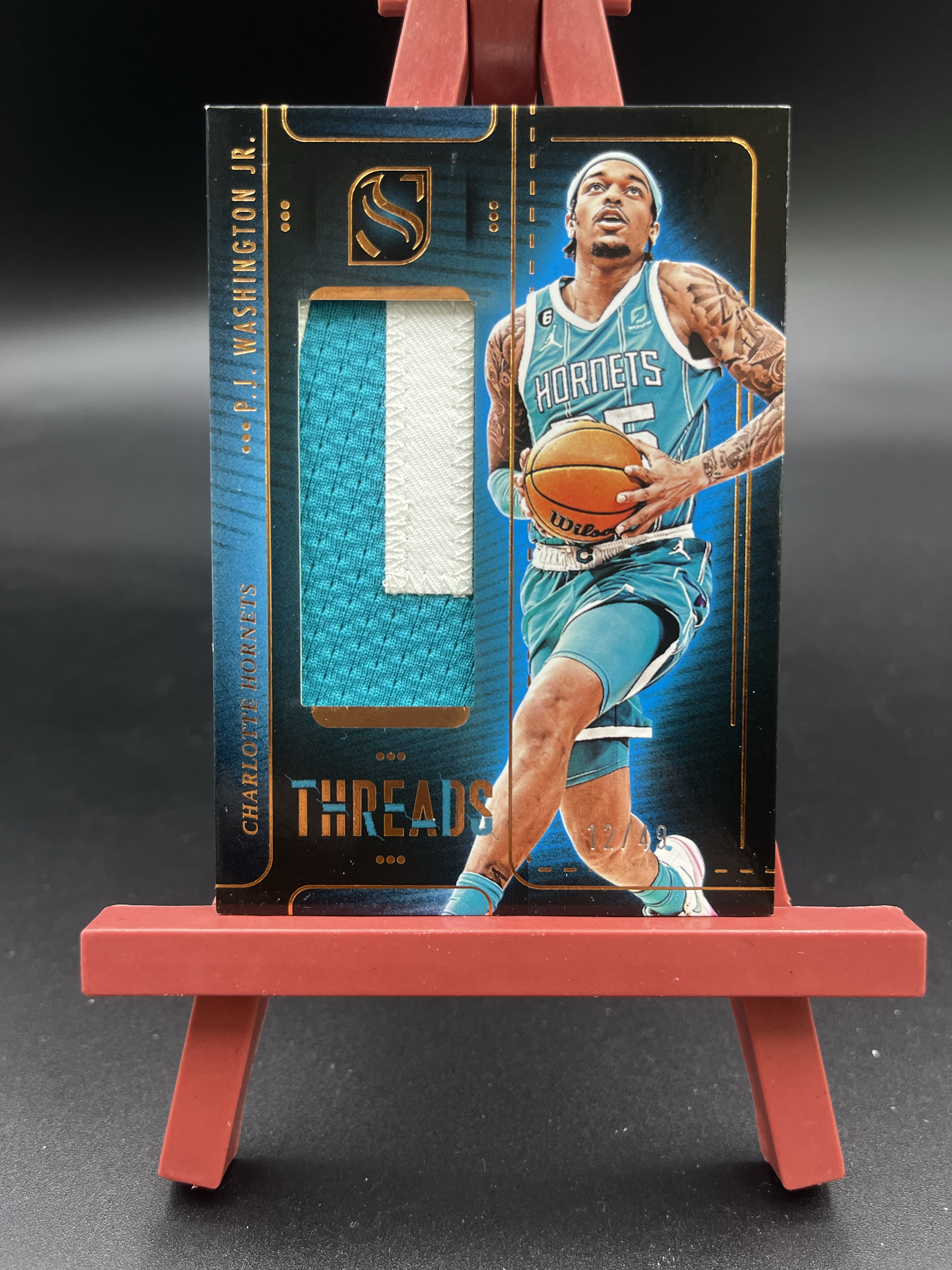 2024-25 Panini Silhouette 剪影 PJ Washington JR. 黄蜂 PJ华盛顿 12/49编 大窗双色球衣物料切割 GU亲穿落场 卡品如图【优质物料专场】04WZ