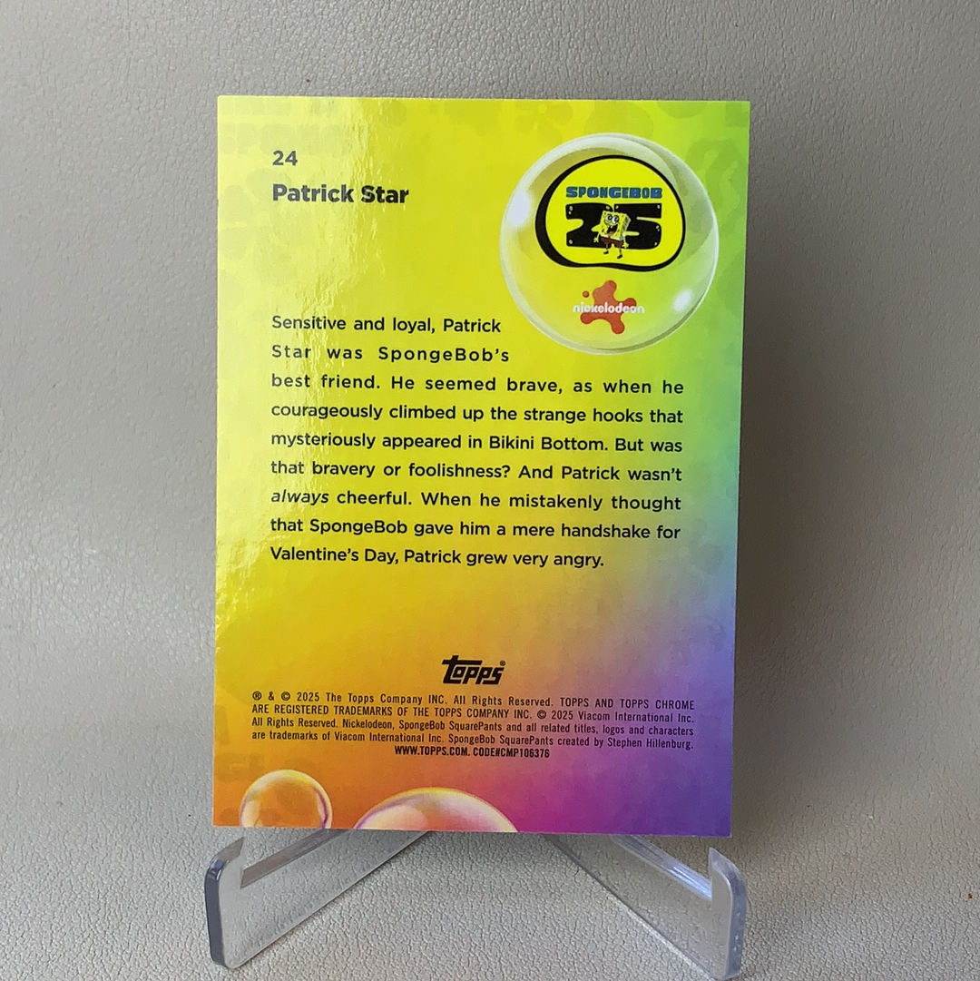2025 Topps SpongeBob SquarePants Chrome 25周年 海绵宝宝 Patrick Star 派大星 人物特卡 品相如图 凑套必备 11