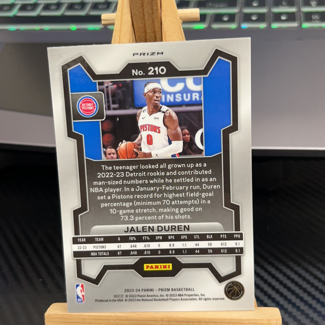 2023-24 Panini Prizm Jalen Duren 杰伦杜伦 活塞 银折 碎冰折 折射 prizm系列 pz 卡品如图 凑图必备 值得收藏! 免费代卖!