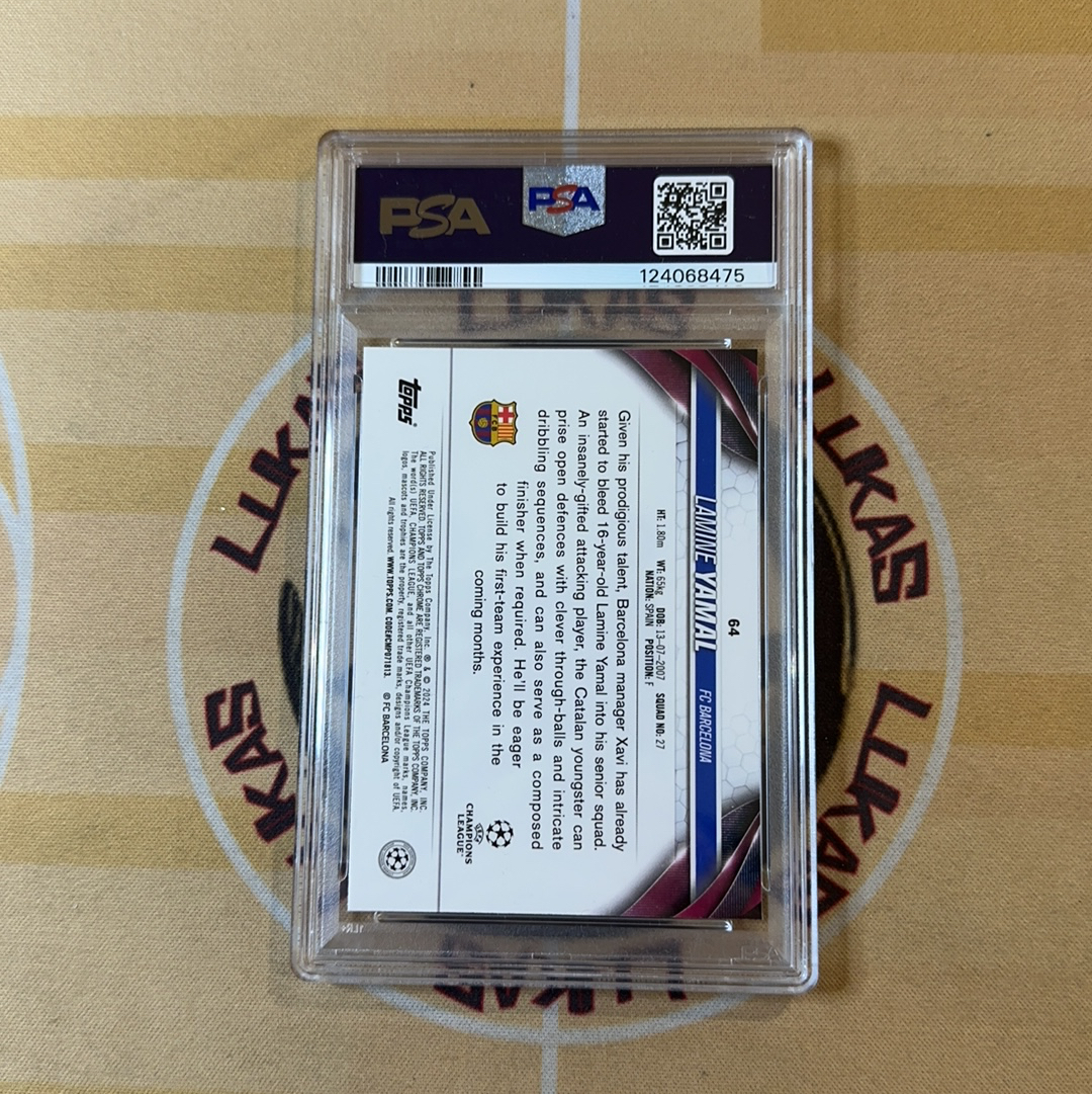 撸卡厮 Lukas 2023-24 Topps Chrome UCC 欧冠 巴塞罗那 巴萨 新秀 rc 亚马尔 Lamine Yamal Base PSA评级卡 潜力无限 专收必备 连号在拍(小卡特)