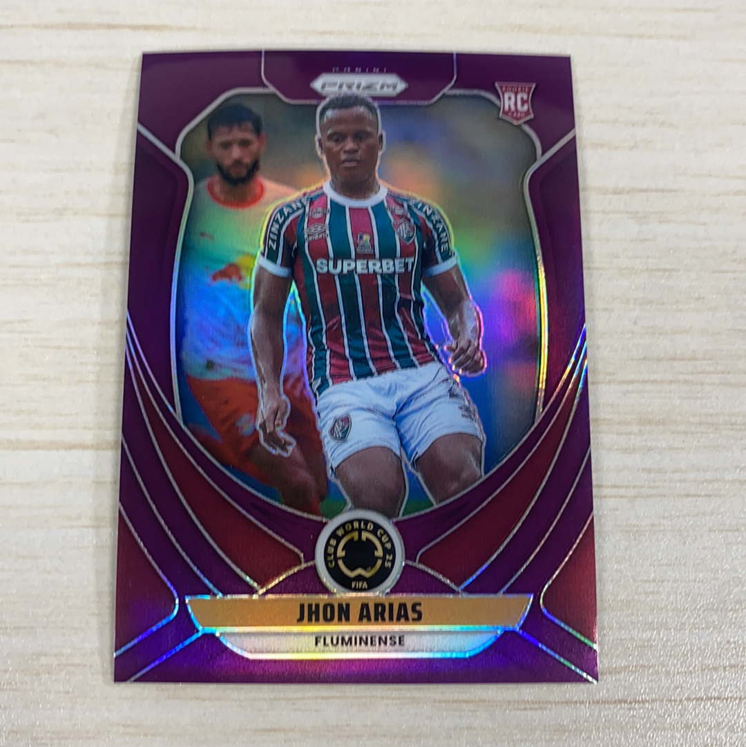 【小牛代拍】2025 Panini Prizm FIFA Club World Cup Jhon Arias RC 约翰 阿里亚斯 新秀 哥伦比亚 弗卢米嫩塞 紫折 125编 卡品如图(一哥)