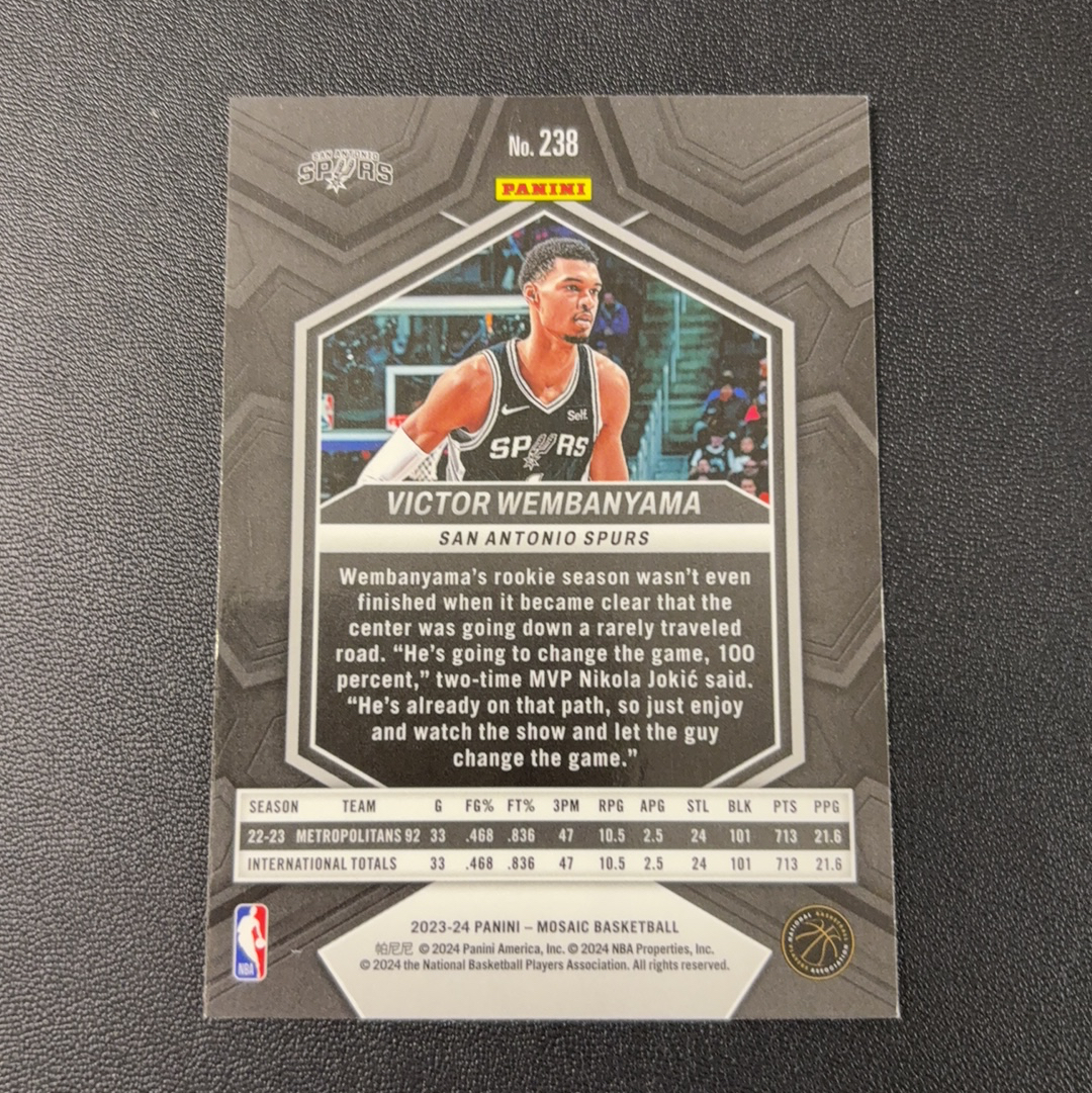 2023-24 Panini Mosaic Victor Wembanyama RC 马赛克 马刺 文班亚马 新秀 斑马 base 东契奇 sga 库里 文班亚马 詹姆斯