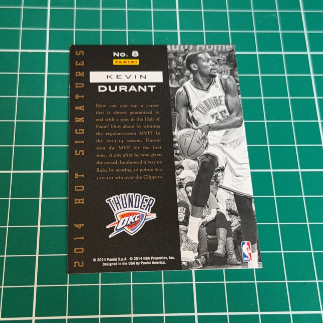 2014-15 Panini Americana Kevin Durant S.p.a.凯文杜兰特 死神 KD 金签卡 签名 签字 烫金印签 十年老卡 绝版卡 稀有大比例 折痕 压痕