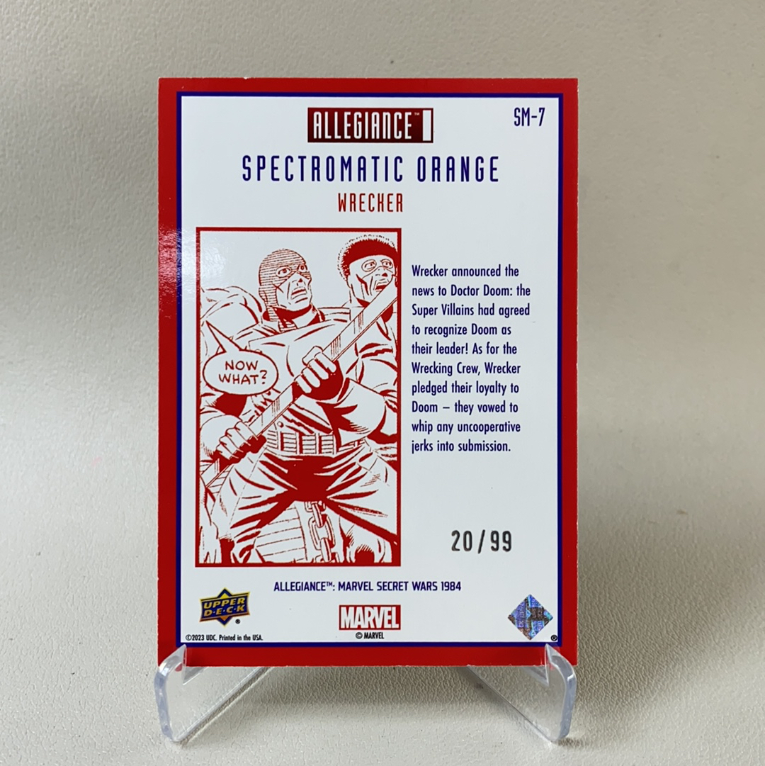 【弈卡代拍】 2023 Upper Deck Marvel漫威Allegiance 忠诚 秘密战争 大比例 特卡 橙碎冰折 破坏者 20/99编 品相如图 凑套必备 风暴