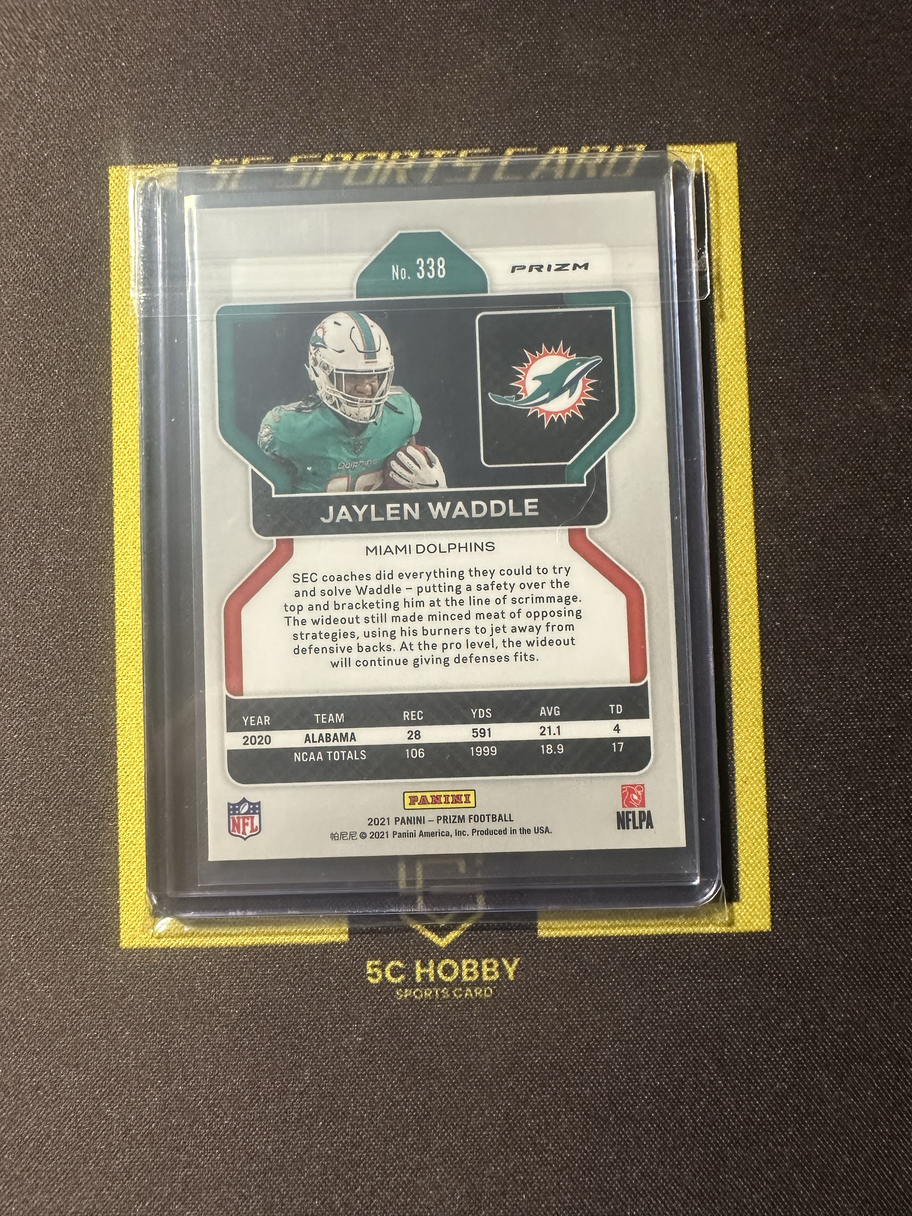 【主演出卡】 2021 橄榄球 prizm 海豚队 Jaylen Waddle RC 三色折