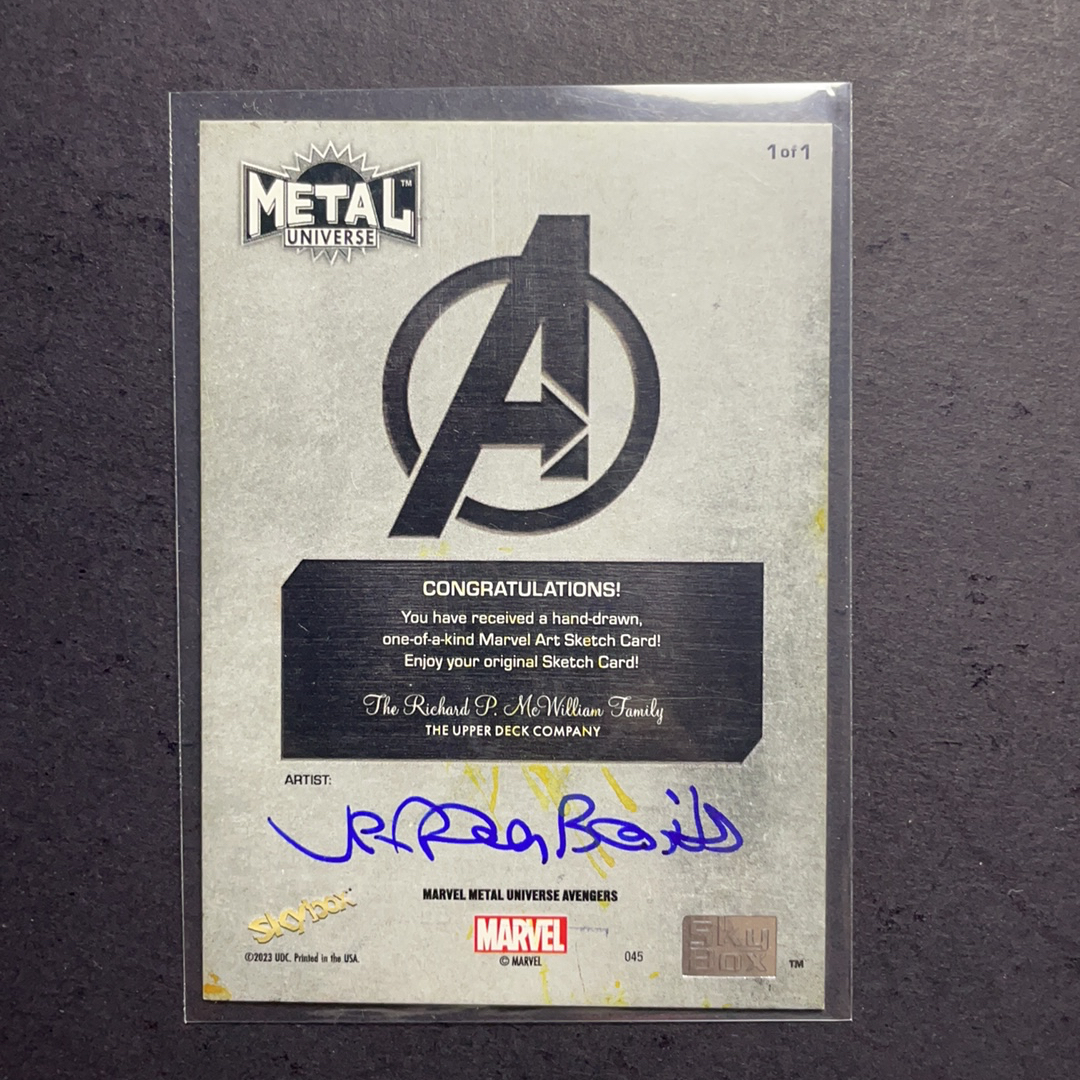 2024 SkyBox Marvel (MCU) 复仇者联盟 鹰眼 1/1官卡手绘 画师Jeffrey Benitez 2024 UD漫威漫画Metal Universe复联系列 粉条代拍