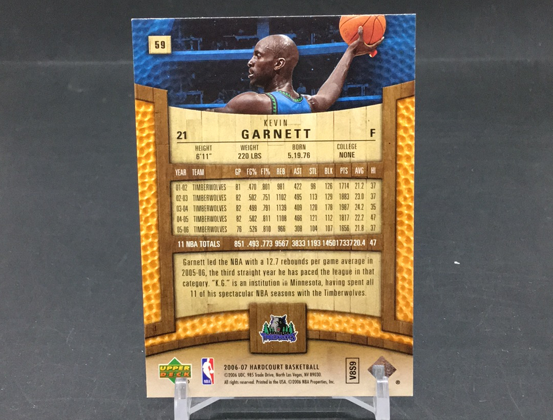 【DC拍卖】11.21 UD HARDCOURT 名人堂名宿 森林狼队史第一人 KG 狼王 凯文 加内特