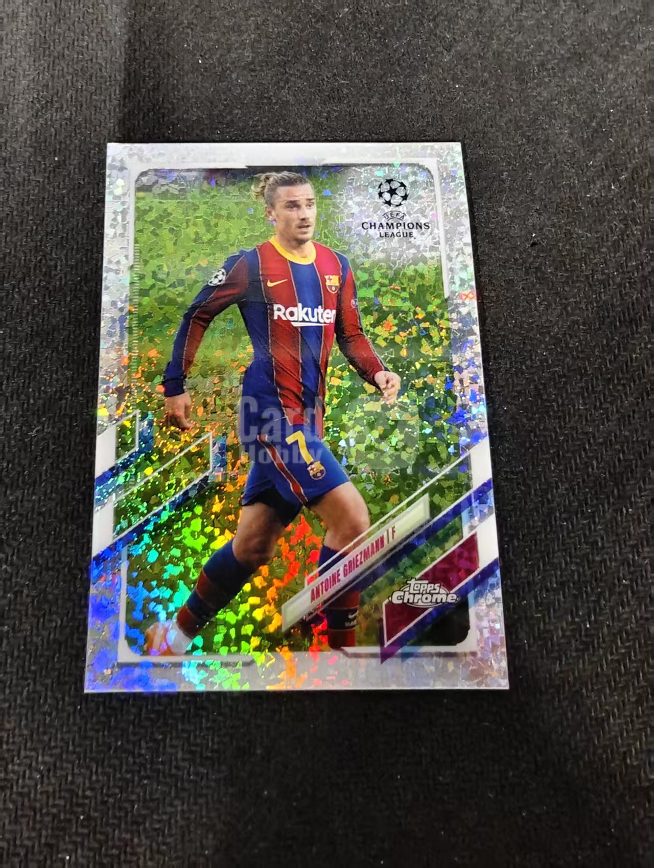 【可合并,不累计】2021 Topps Chrome Antoine Griezmann 格列兹曼 巴萨 欧冠 碎花折 碎点折 划痕 边角瑕疵 #29