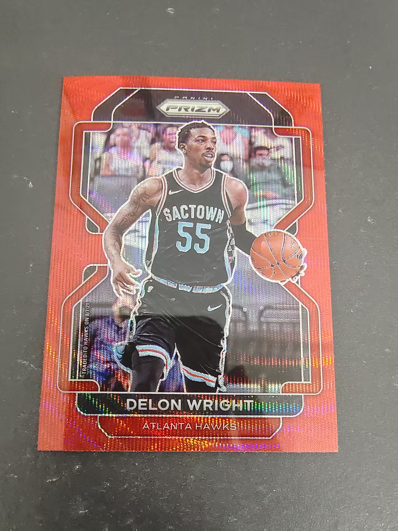【可合并,不累计】2021-22 Panini Prizm Delon Wright RC 德朗 莱特 老鹰 PZ 红波纹 划痕 边角瑕疵 #57