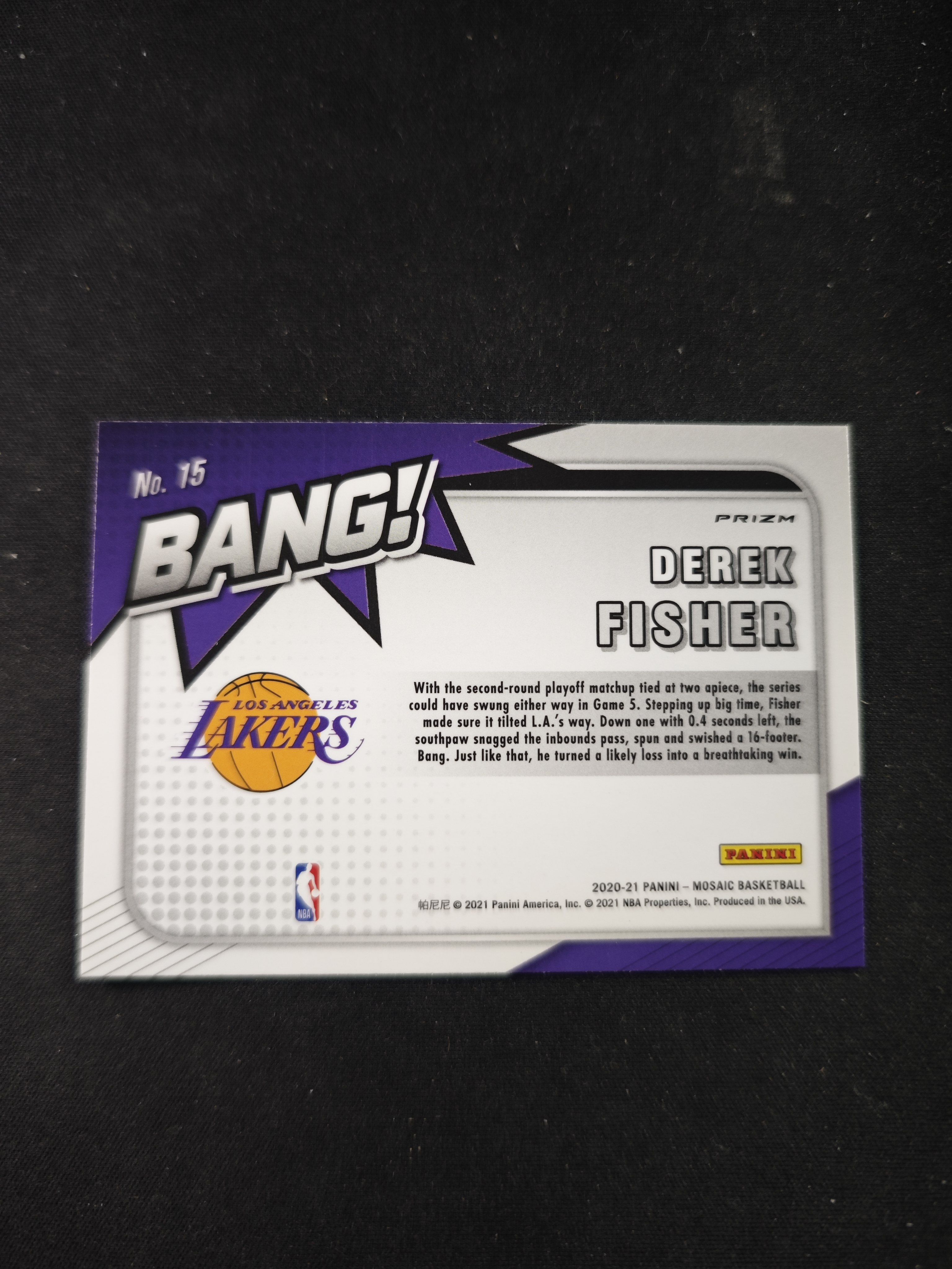 【蛤蟆特卖】德里克 费舍尔 老鱼 2020-21 PANINI MOSAIC 绝杀时刻系列 绿色马赛克折射 超级漂亮 边角微瑕 卡品如图 专收必备!