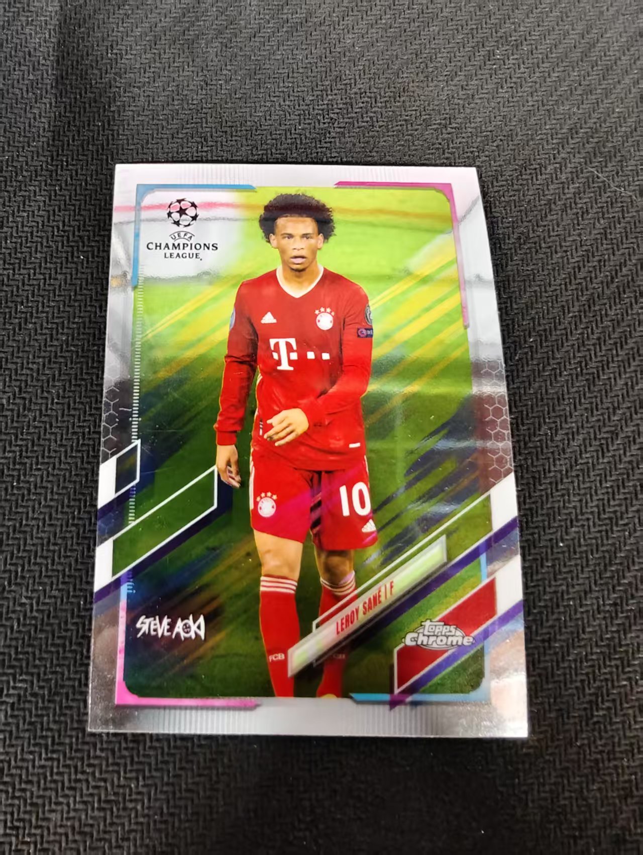 【可合并,不累计】2021 Topps Chrome leroy sane 萨内 拜仁慕尼黑 欧冠 划痕 边角瑕疵 @62