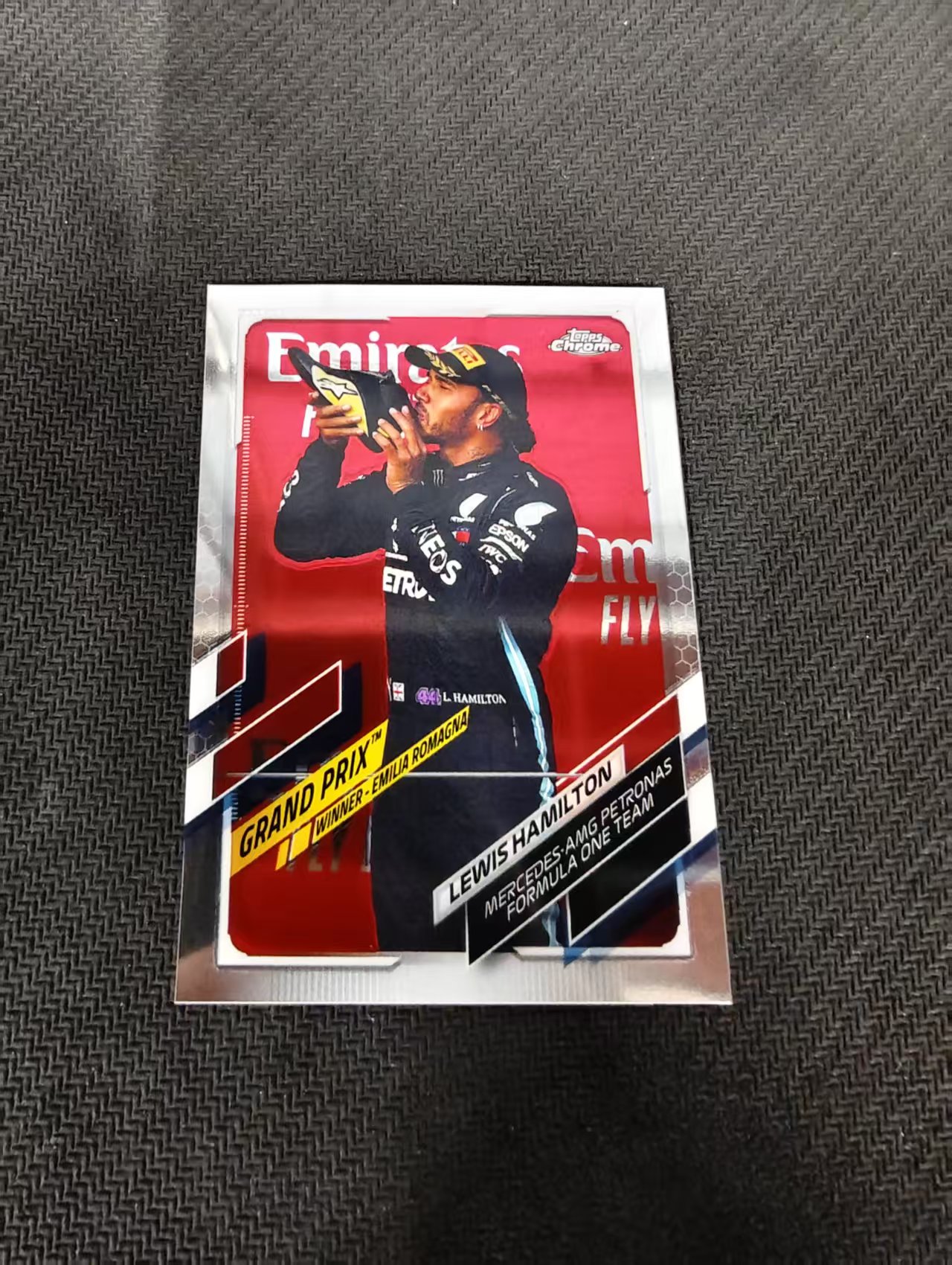 【可合并,不累计】2021 Topps Chrome Lewis Hamilton F1 梅赛德斯奔驰车队 刘易斯 汉密尔顿 划痕 边角瑕疵 #150
