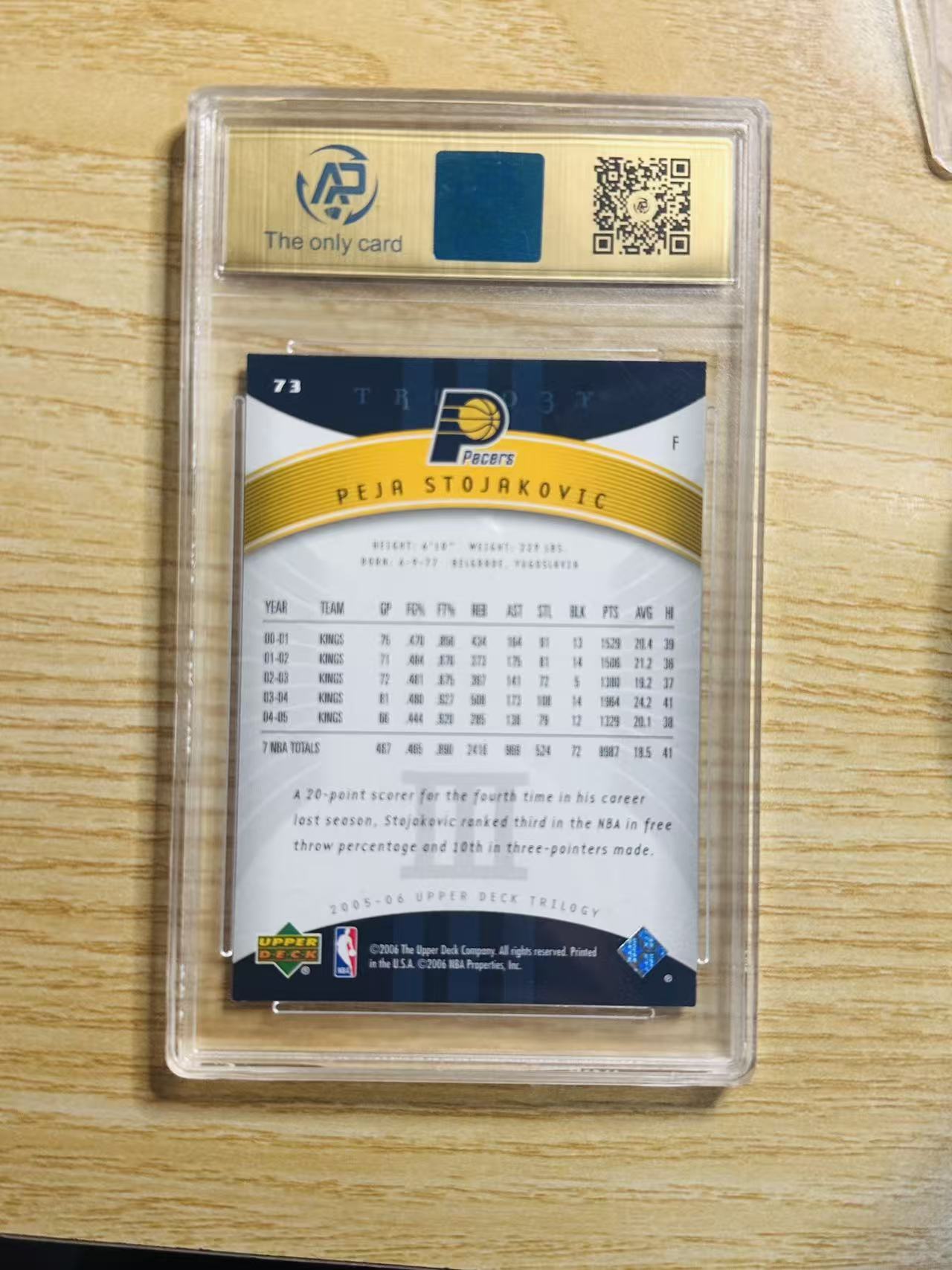 2005-06 Upper Deck nba Predrag Stojakovic 嘿嘿代卖 佩贾 斯托科维奇 老卡 特卡 步行者 国评 RPA8 收藏必备