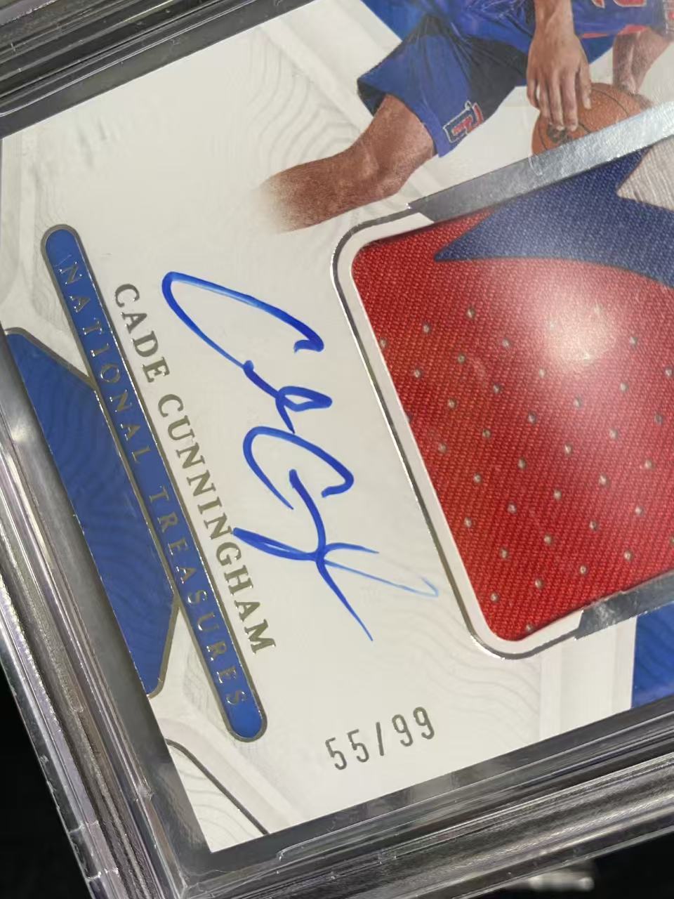 2021 Panini National Treasures Cade Cunningham BGS8.5【大彪】国宝新秀年 活塞 CC凯德坎宁安 康宁汉姆 卡签签字 球衣暴力切割正RPA 99编 赵