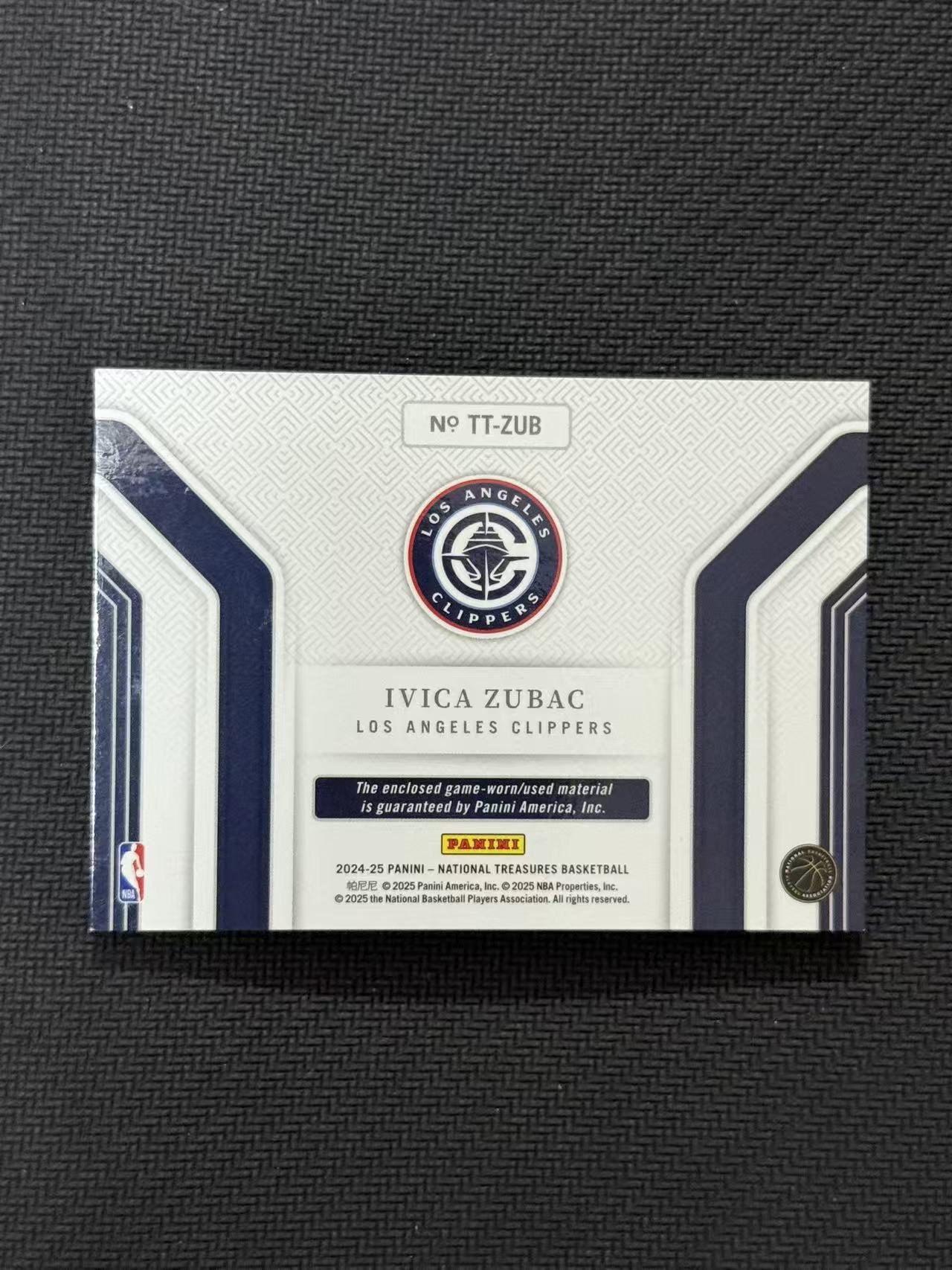2024-25 Panini National Treasures Ivica Zubac 快船 国宝 伊维察 祖巴茨 12/99编 大窗物料 球衣切割 亲穿 GU 卡品如图 老公DR