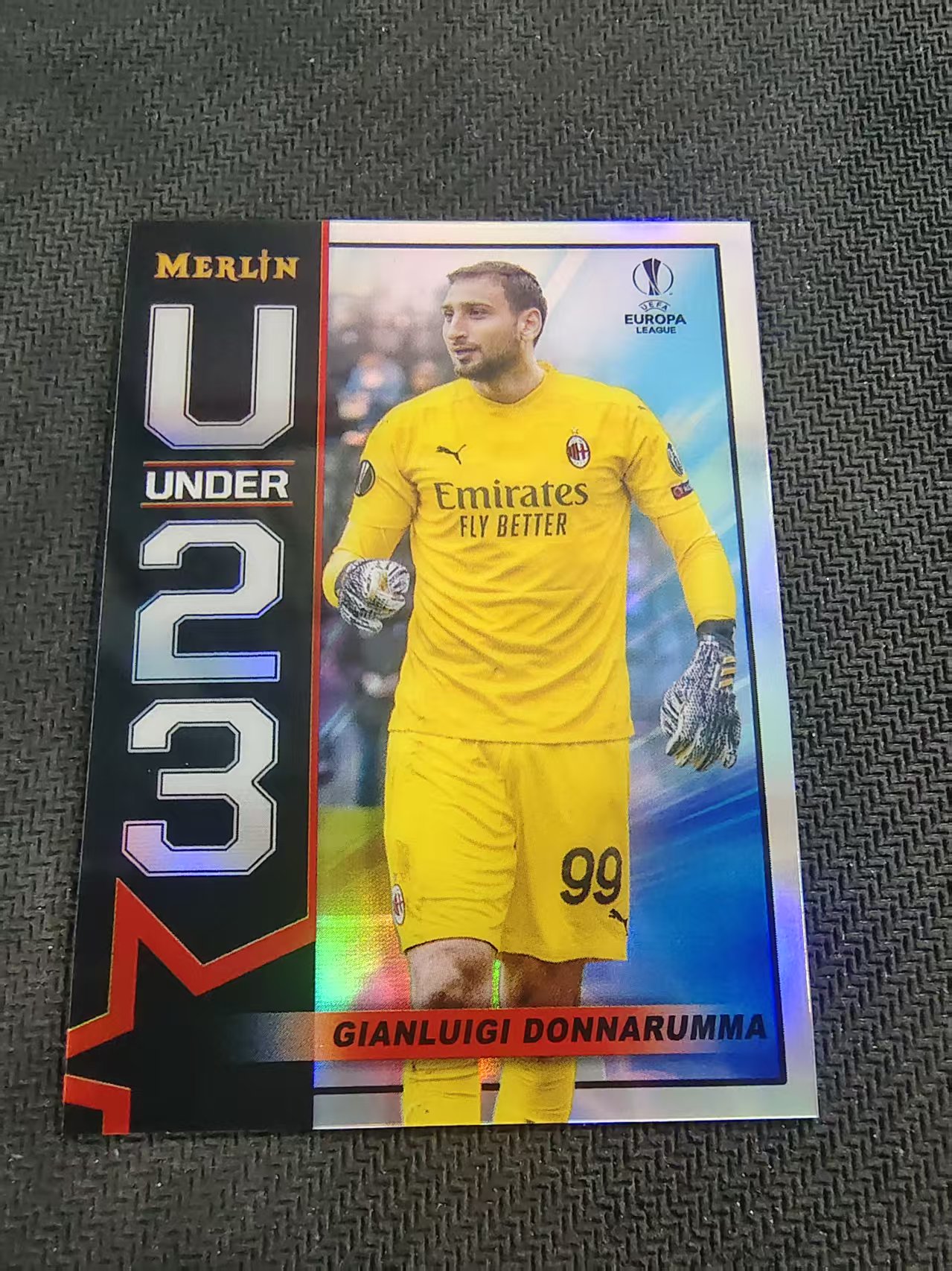 【可合并,不累计】2021 Topps Merlin Gianluigi Donnarumma 多纳鲁马 大巴黎 U23特卡 欧冠梅林 银折 边角瑕疵