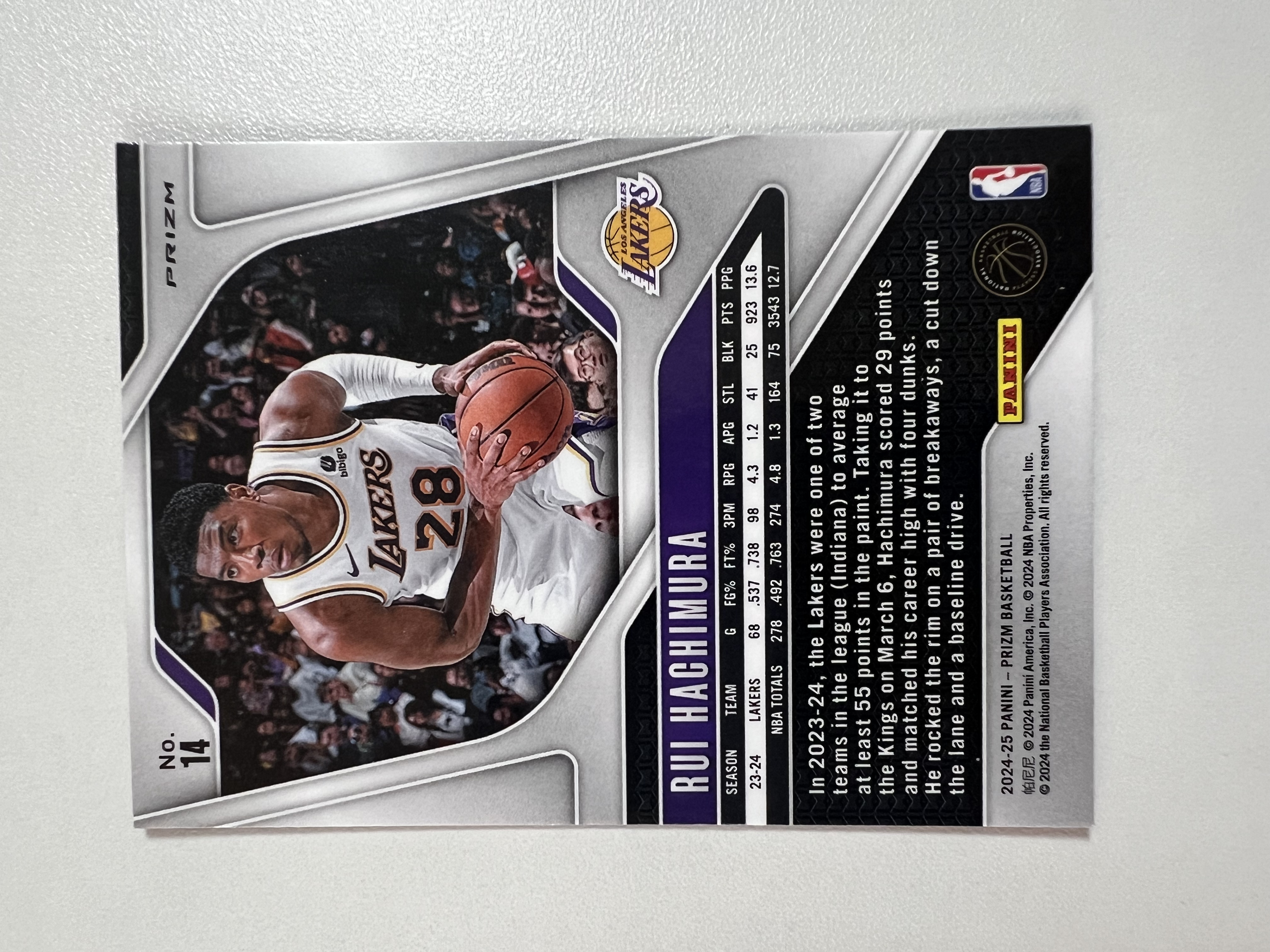 2024-25 Panini Prizm Rui Hachimura 八村塁 湖人队 PZ系列 粉碎冰 HH03 收藏凑套 卡品如图