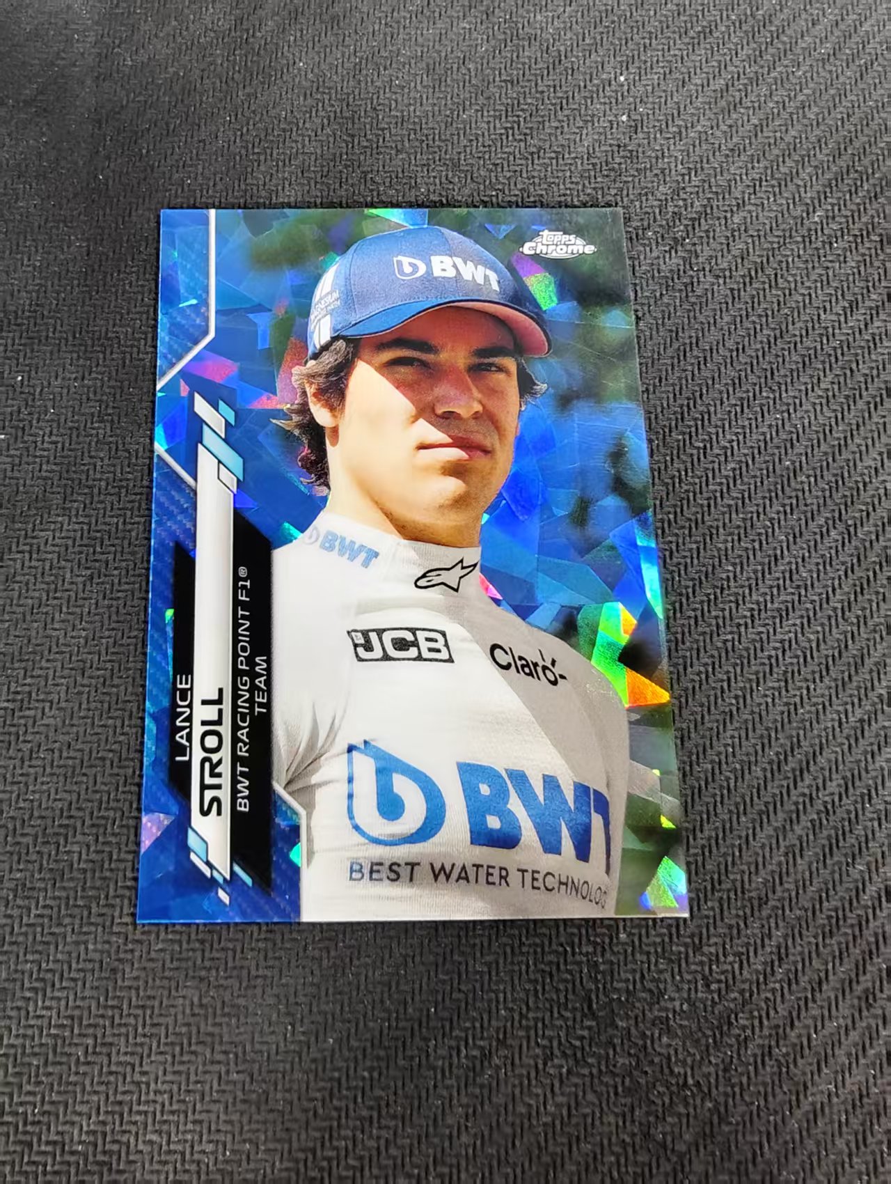 【汽水拍卖】2020 Topps Chrome F1 Lance Stroll 元年 斯托尔 蓝宝石 碎冰折 划痕 坑印 边角微瑕#187