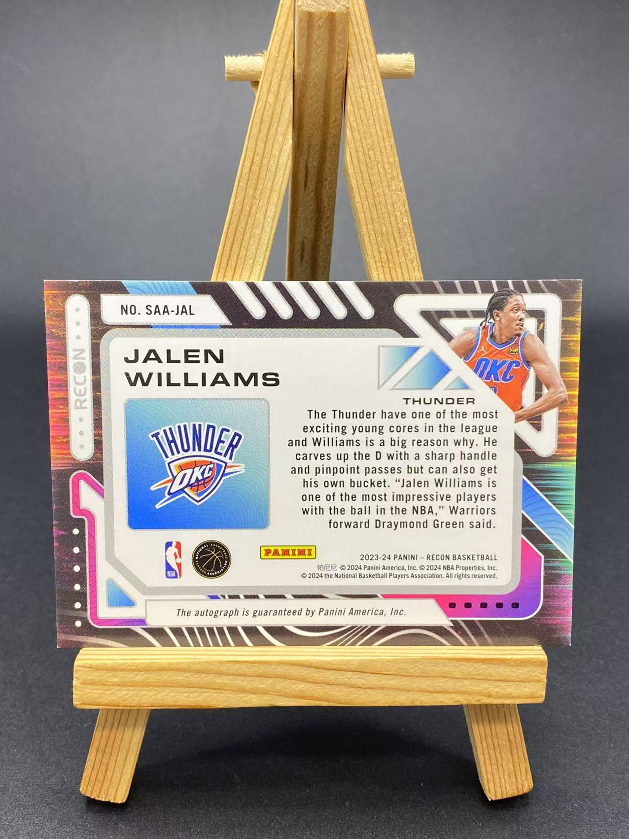 2023-24 【六六代卖】 Recon Jalen Williams 杰伦威廉姆斯 雷霆 36/48编 沙盒签 卡签签字 瑕疵如图(EX01)