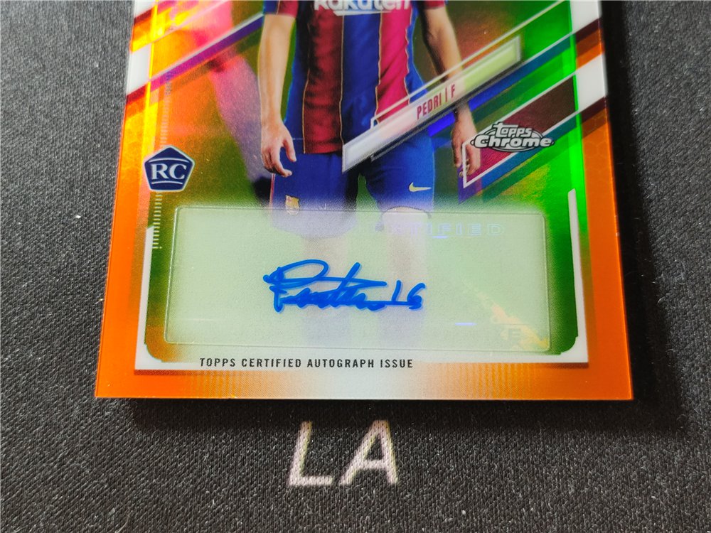 【LA拍卖精品】2021 Topps Chrome UEFA Pedri 新秀RC 佩德里 西班牙金童 未来之星 巴萨 欧冠Chrome 橙