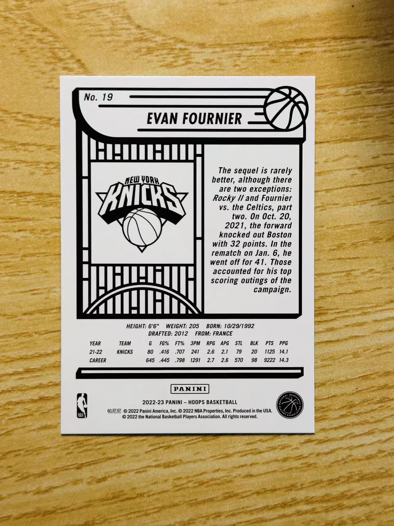 2022-23 Panini NBA Hoops Evan Fournier 嘿嘿代卖 埃文 富尼耶 红碎冰 99编 尼克斯 收藏必备