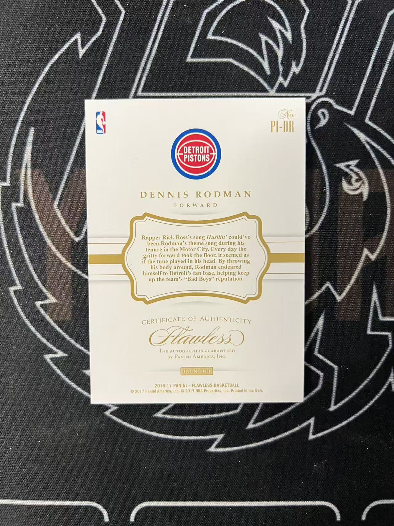 2016-17 Panini Flawless Dennis Rodman 【UTF球星卡】fr4 丹尼斯 罗德曼 大虫 手提 12/25编 圣诞编 签字 卡签 活塞皮 公牛乔丹队友 瑕疵如图