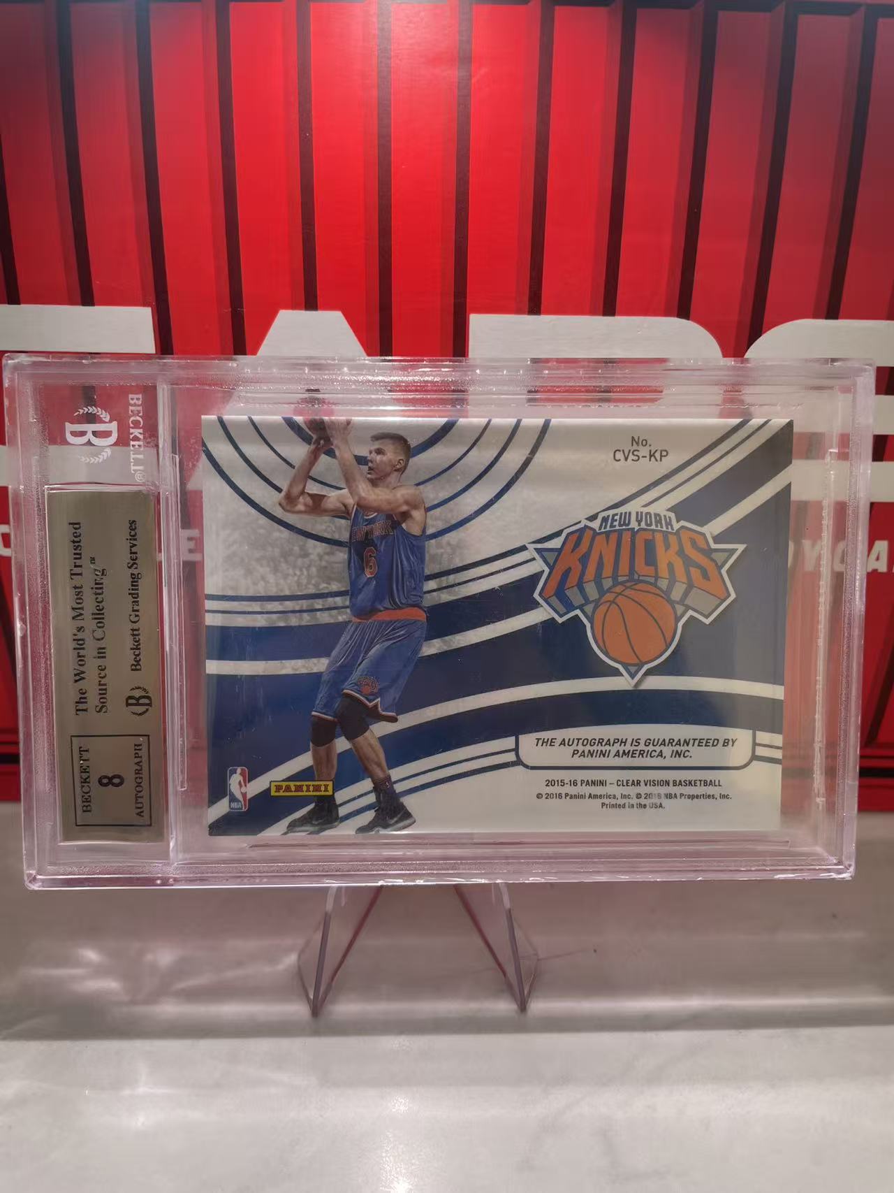 2015-16 Panini Clear Vision Kristaps Porzingis RC 【满天繁星】 波尔津吉斯 RC 波神 卡签 119编 胶片签 BGS9.5分 好卡 老鹰 尼克斯