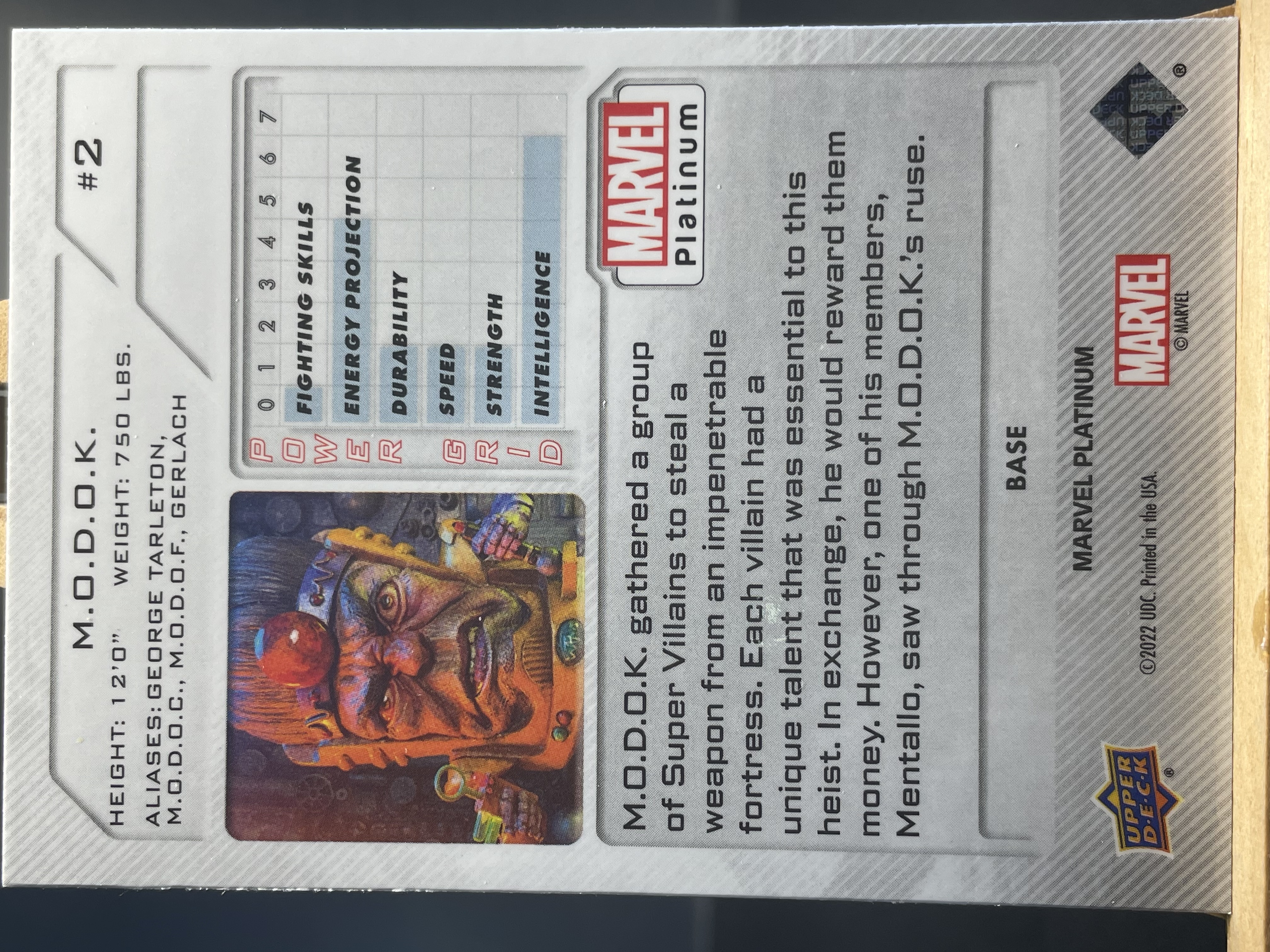 (A7) 2022 UPPER DECK 漫威 BASE 魔多客 #2 实卡好看 收藏凑套必备 卡品如图 !!!