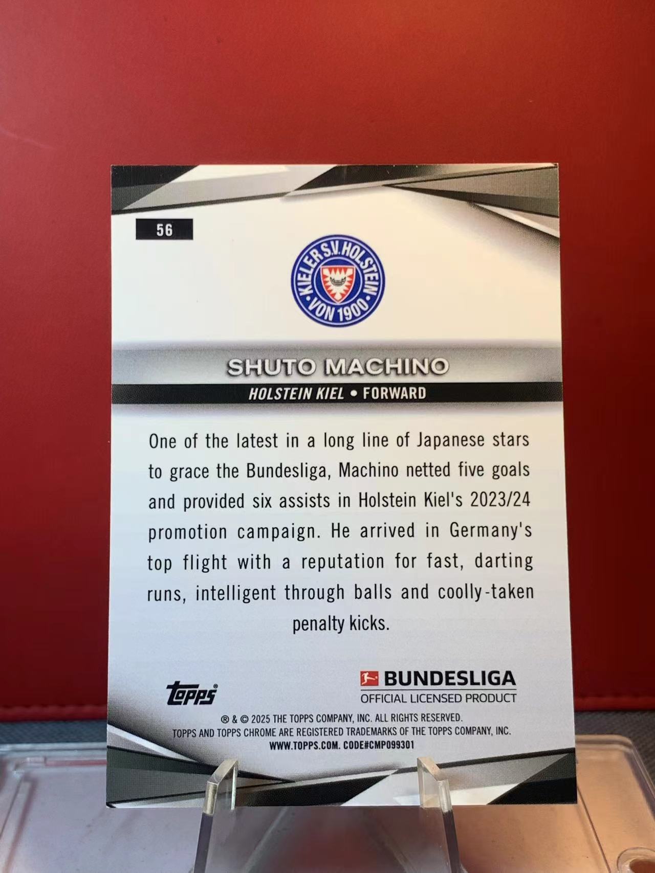 (詹叔代拍)2024-25 Topps Chrome 德甲TC Shuto Machino 町野俢斗 荷尔斯泰因基尔 66/99编 卡品如图 顺丰寄付 泰山