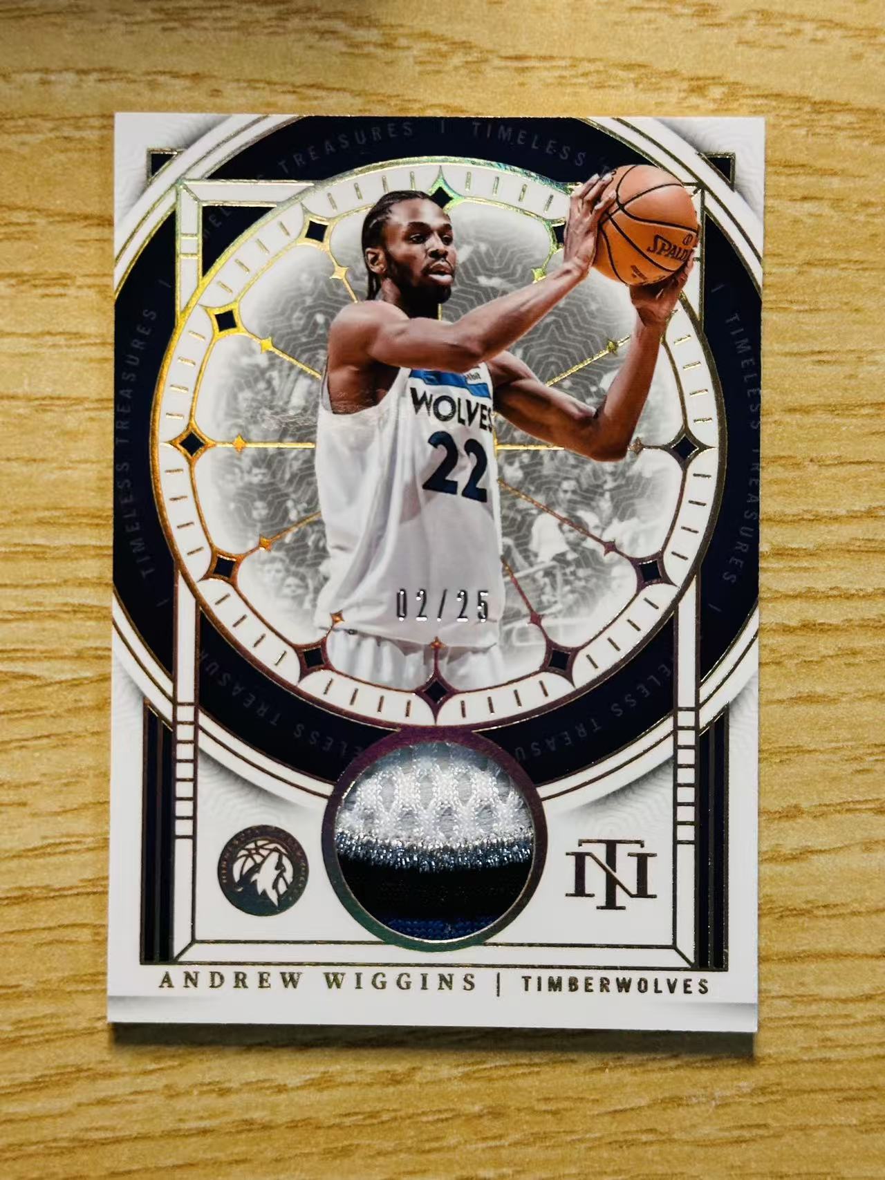 2023-24 Panini National Treasures Andrew Wiggins 嘿嘿代卖 国宝 安德鲁 威金斯 维金斯 球衣 物料 Patch 25编 森林狼 闪版 嘴哥 收藏必备