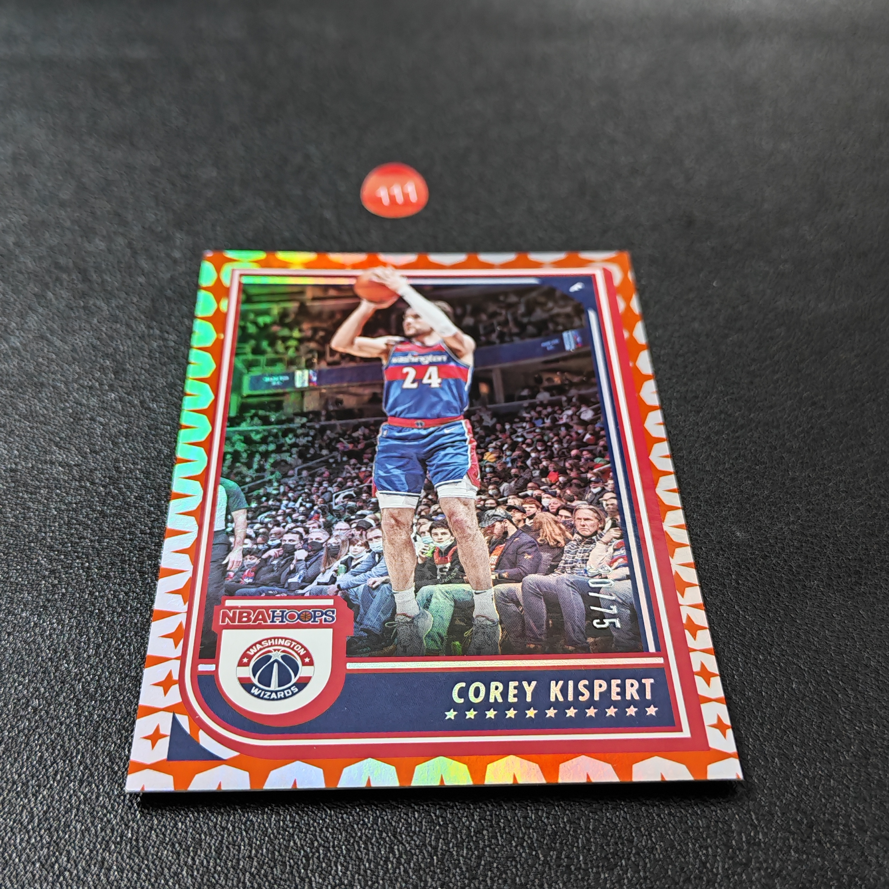 【鹰歌拍卖】科里·基斯珀特 Kispert 奇才 红橙折射 30/75编|2022-23 Panini NBA Hoops 白人射手 神射锋线 未来可期 凑套必备 不保卡品#momo