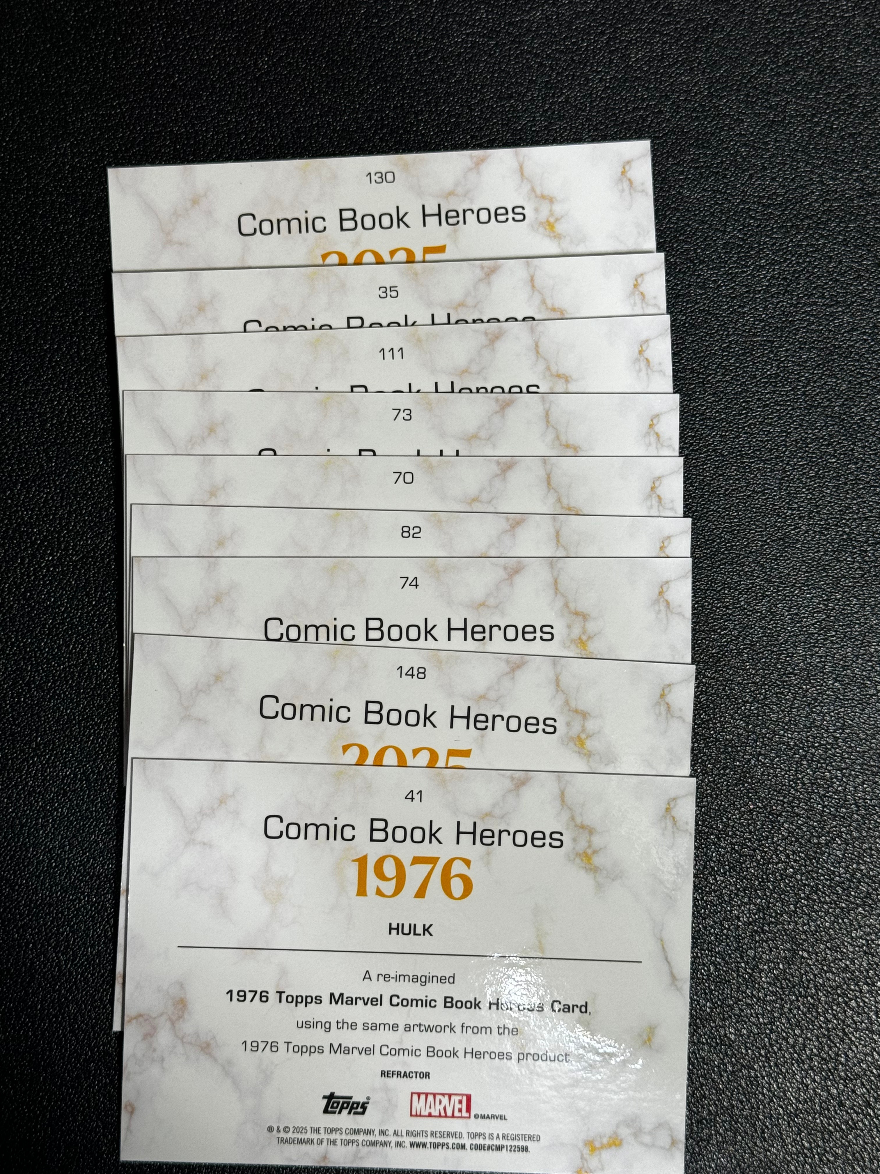2025 Topps Marvel (MCU) Comic Book Heroes 1975黄金年代 漫威 银折 Hulk Wolverine 金刚狼 Doctor Doom 杜姆博士 等 LWOY