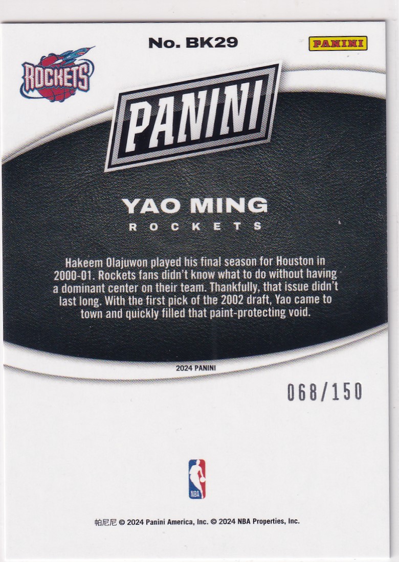 【thebighit】不累计大乔克.2023-24 Panini Black Friday 黑五 姚明 银折 150编