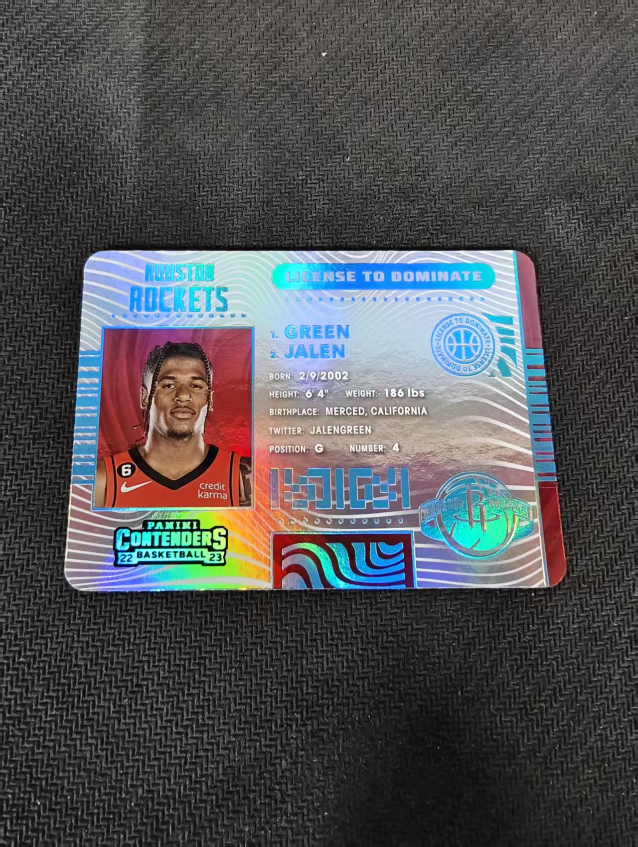 【汽水拍卖】2022-23 Panini Contenders Jalen Green 火箭 杰伦 格林 球票 大比例 ssp 特卡 护照 银折 轻印