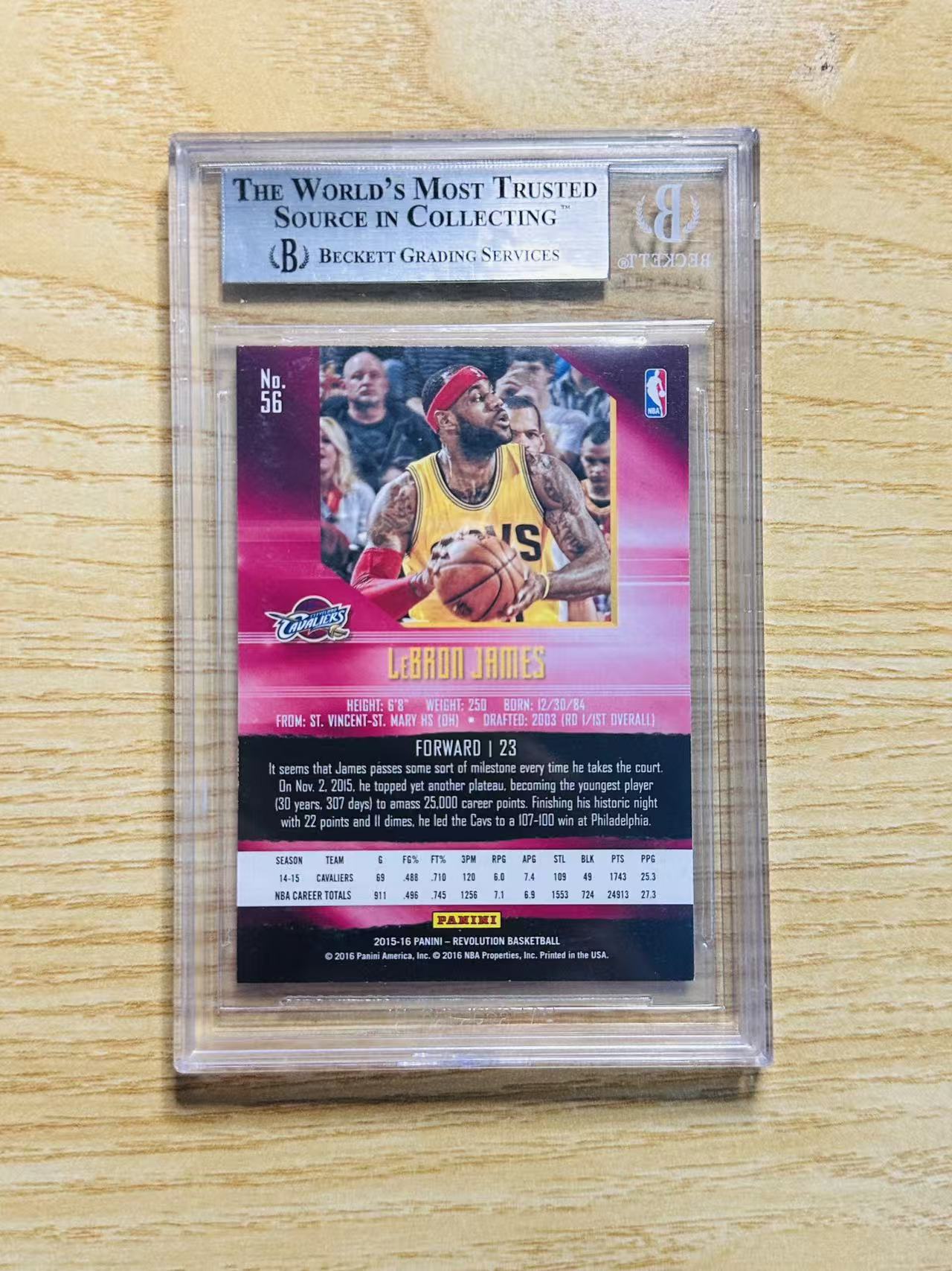 2015-16 Panini Revolution LeBron James 嘿嘿代卖 元年 革命 勒布朗 詹姆斯 折射 骑士 小皇帝 BGS9 实卡精美 收藏必备