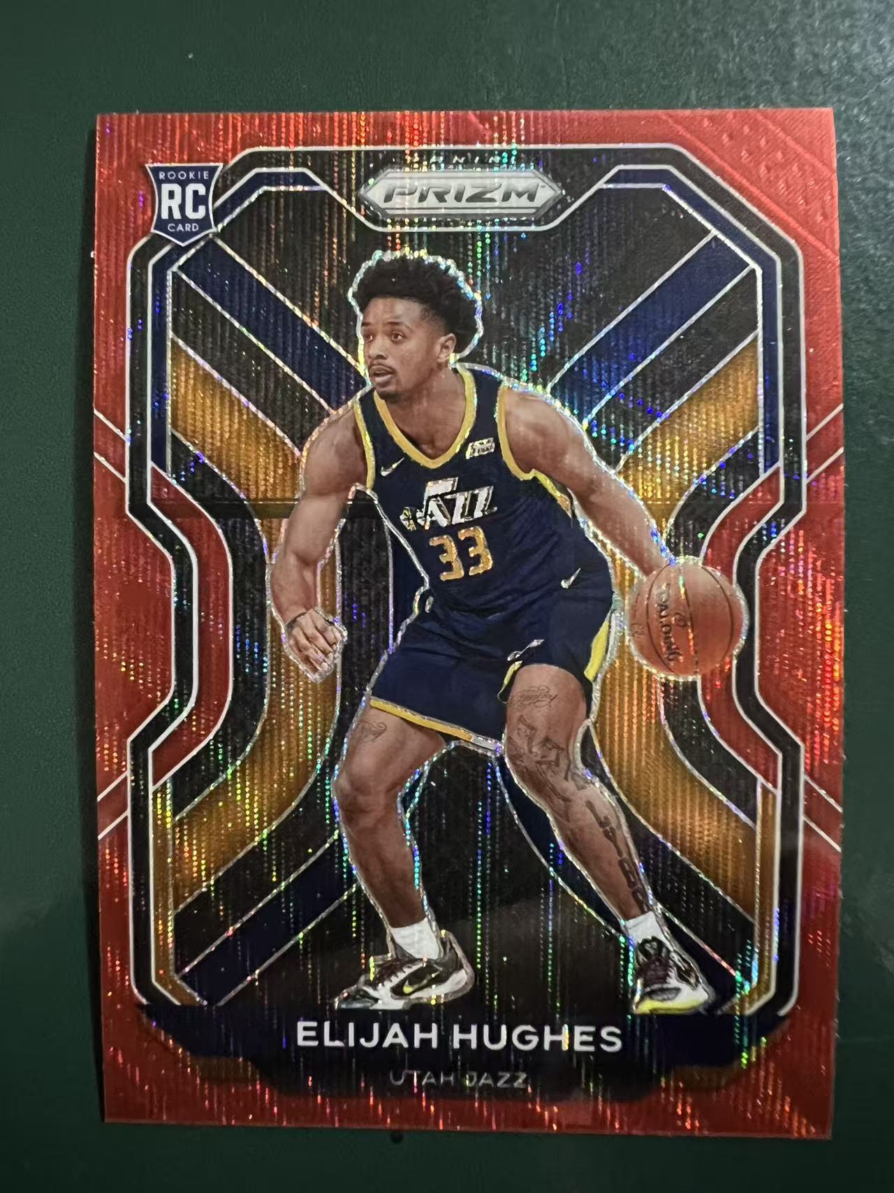 2020-21 Panini Prizm Elijah Hughes RC 伊莱贾·休斯 波特兰开拓者 新秀 红波纹 完美收藏 卡品如图