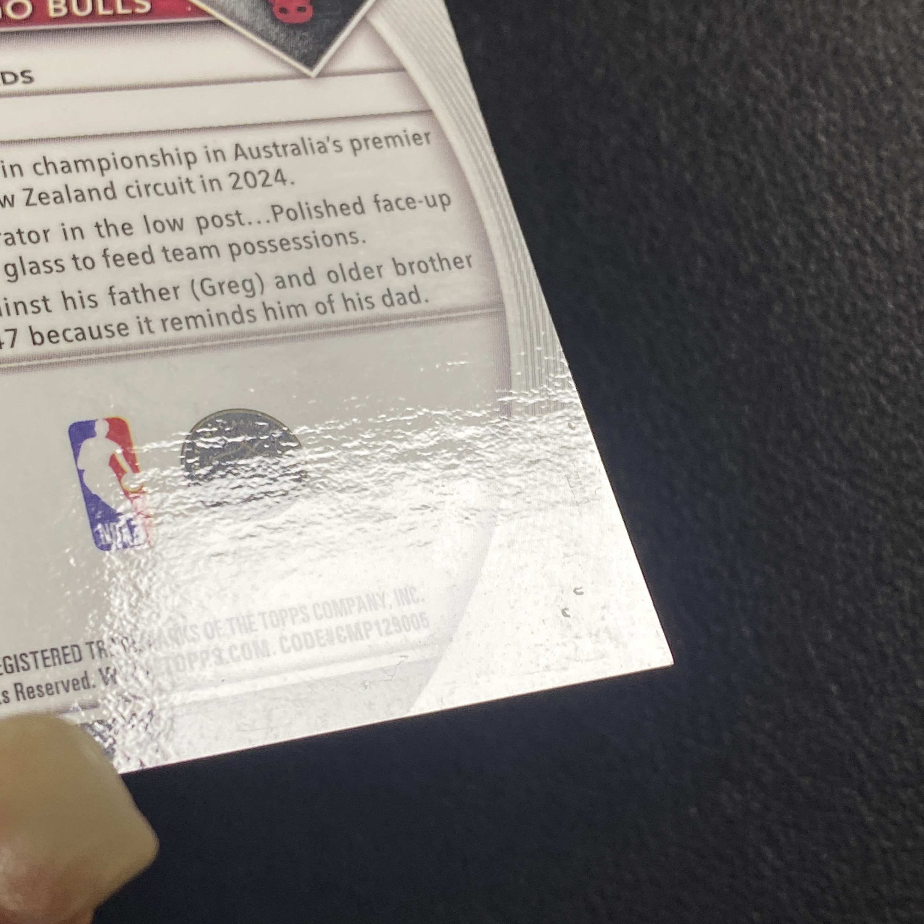 【伦子】2026 TOPPS CHROME BOWMAN RC 新秀 公牛 LACHLAN OLBRICH 拉克伦 奥尔布里希 50编 爬虫折射 正base 瑕疵见图 SAMM-04