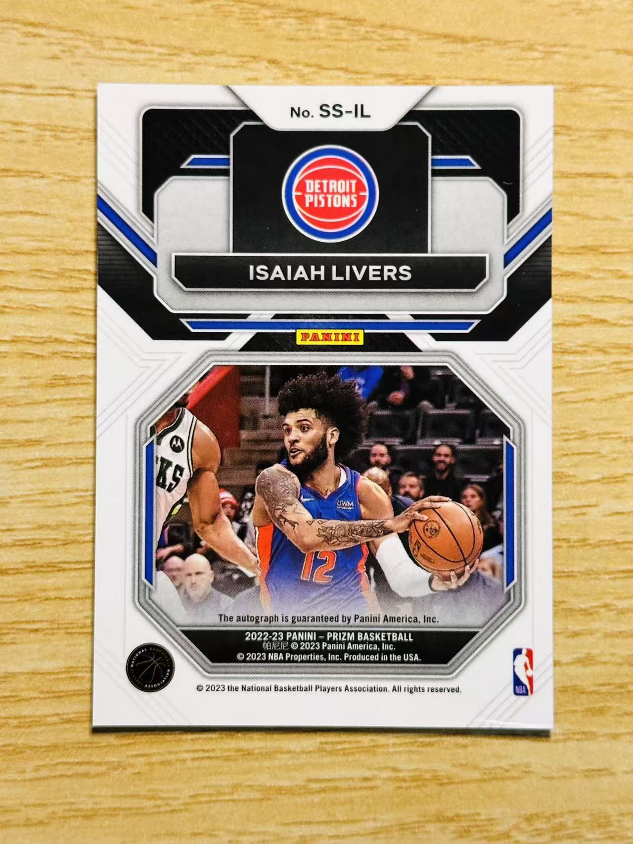 2022-23 Panini Prizm Isaiah Livers 嘿嘿代卖 以赛亚 利弗斯 签字 活塞 收藏必备