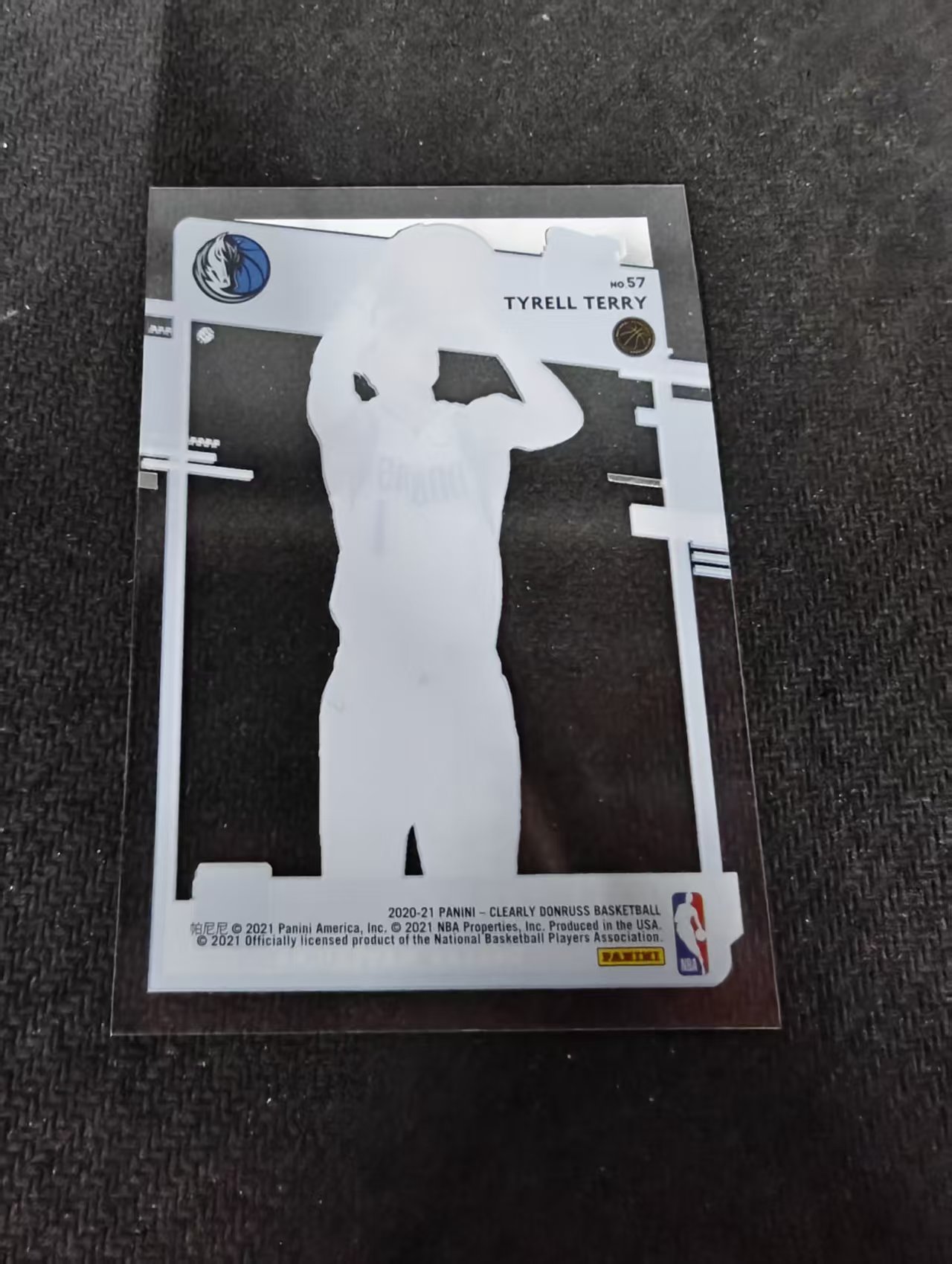2020-21 Panini Donruss Tyrell Terry RC 杜蕾斯 独行侠 蒂雷尔 特里 RC新秀 透明 胶片 划痕 边角瑕疵 #57