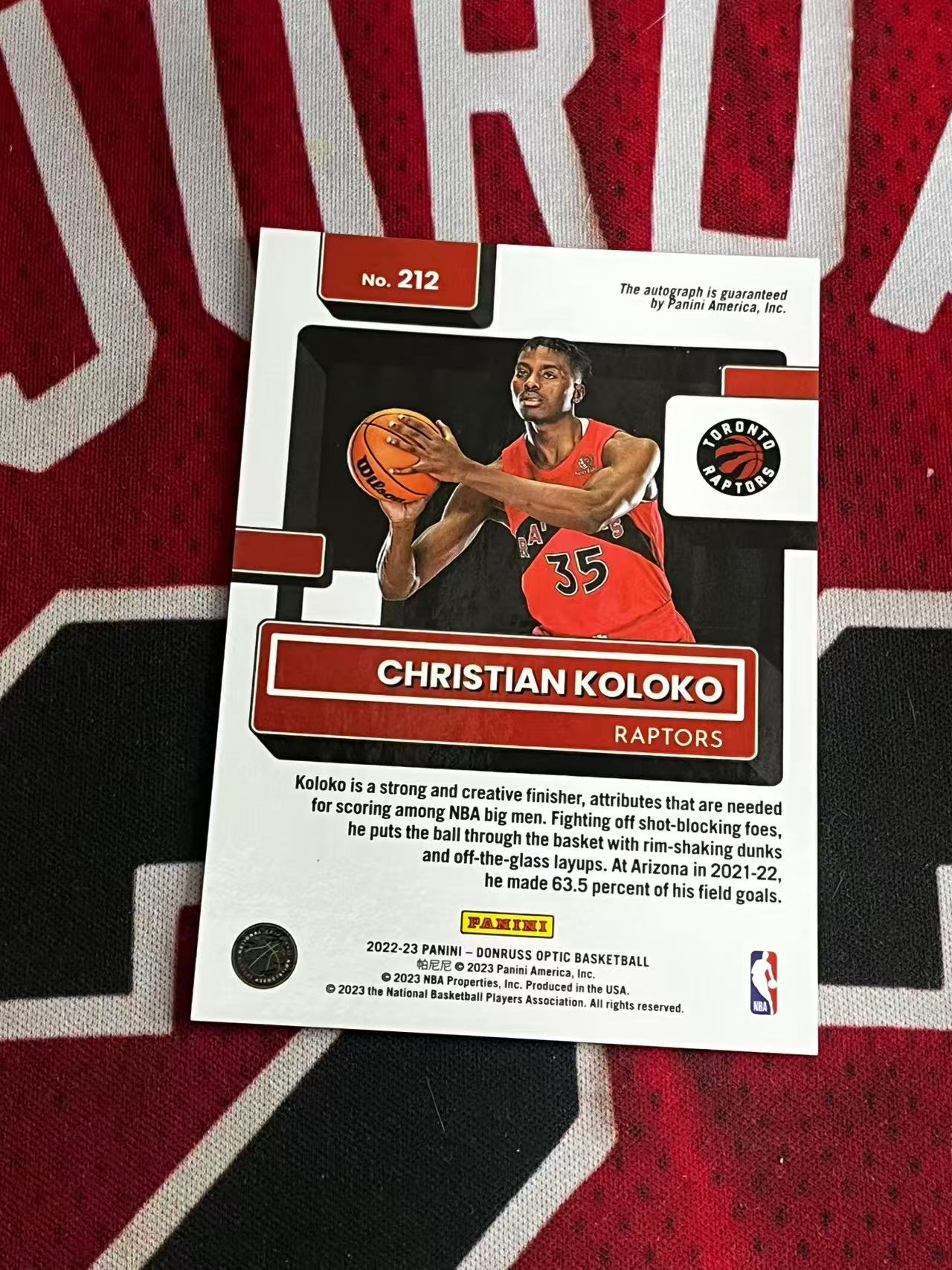 【接寄拍】2022-23 PANINI DONRUSS OPTIC 杜蕾斯系列 猛龙 新秀RC 克里斯蒂安科洛科 科洛克 签字卡 卡签 新秀签 专收凑套必备【烂臭嘴拍卖】