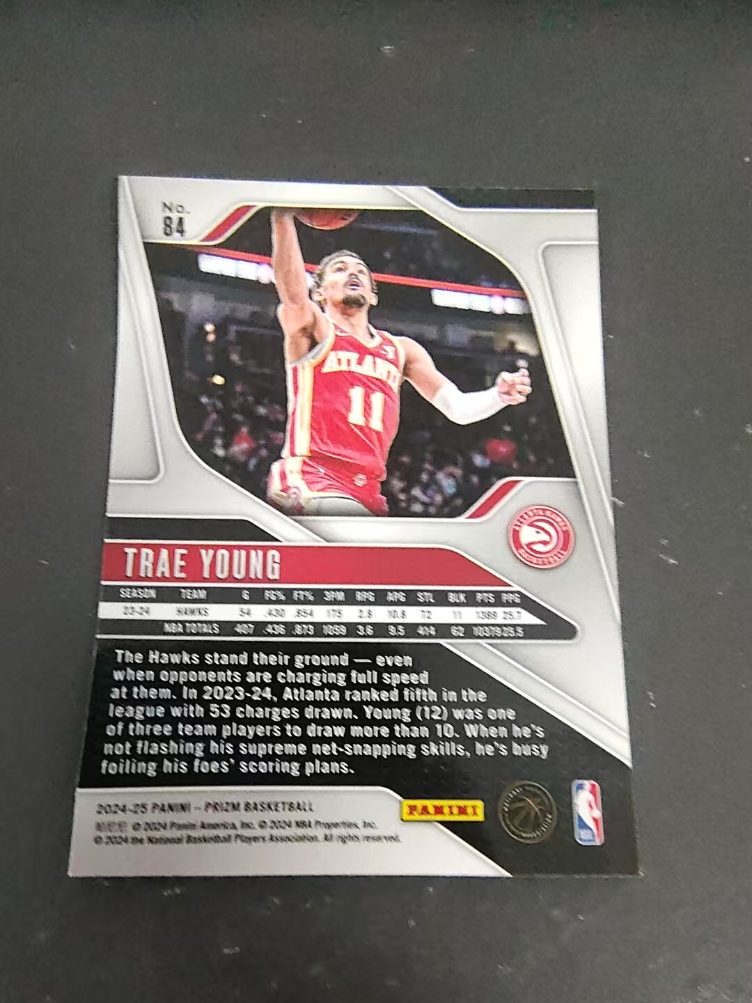 【可合并,不累计】2024-25 Panini Prizm Trae Young 老鹰 纽约市长 特雷 杨 吹杨 PZ 划痕 边角瑕疵 #84