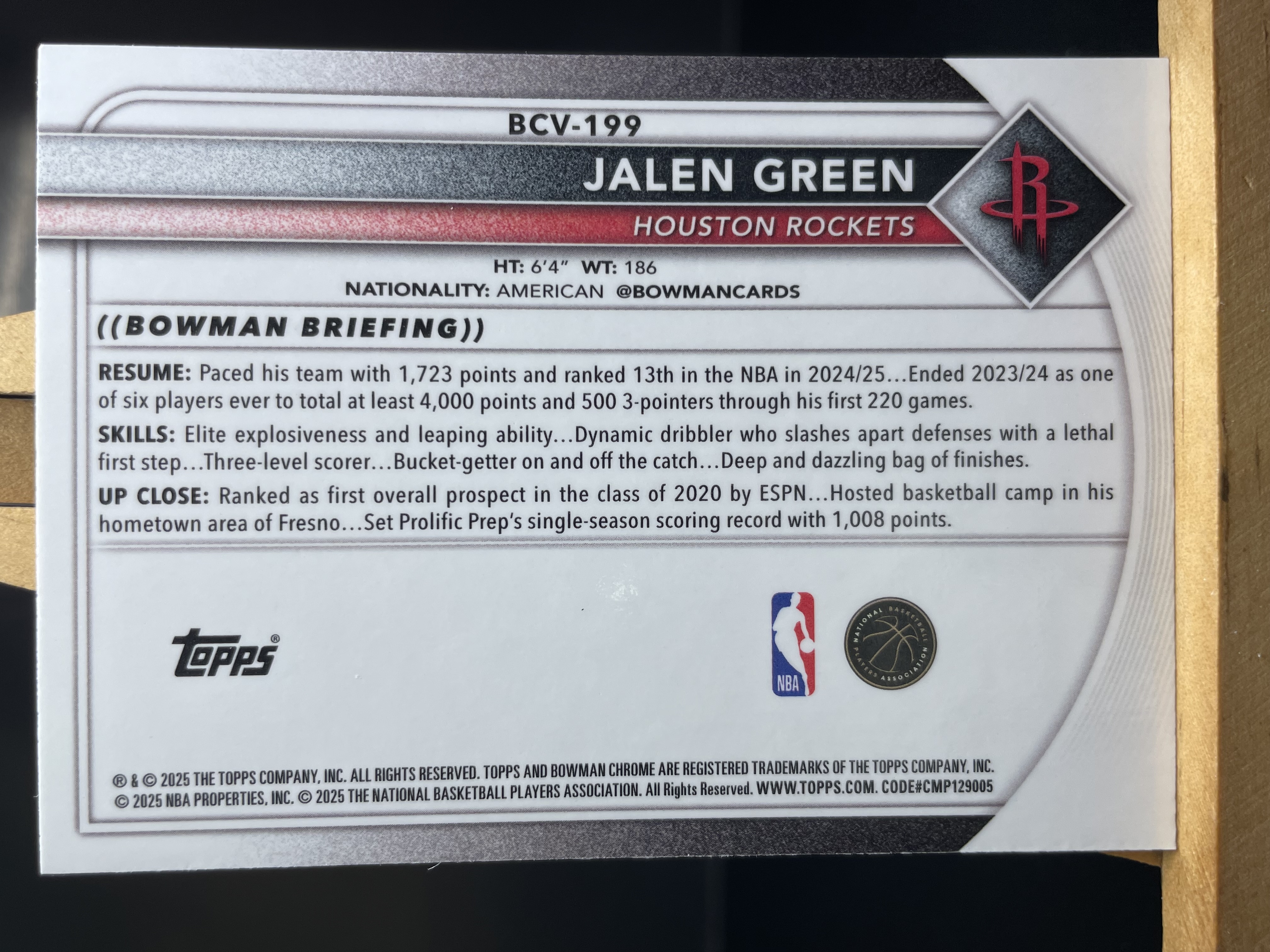 (A1) 2025 TOPPS MOJO折 杰伦格林 火箭 近期大热球星 收藏凑套必备 卡品如图 !!!