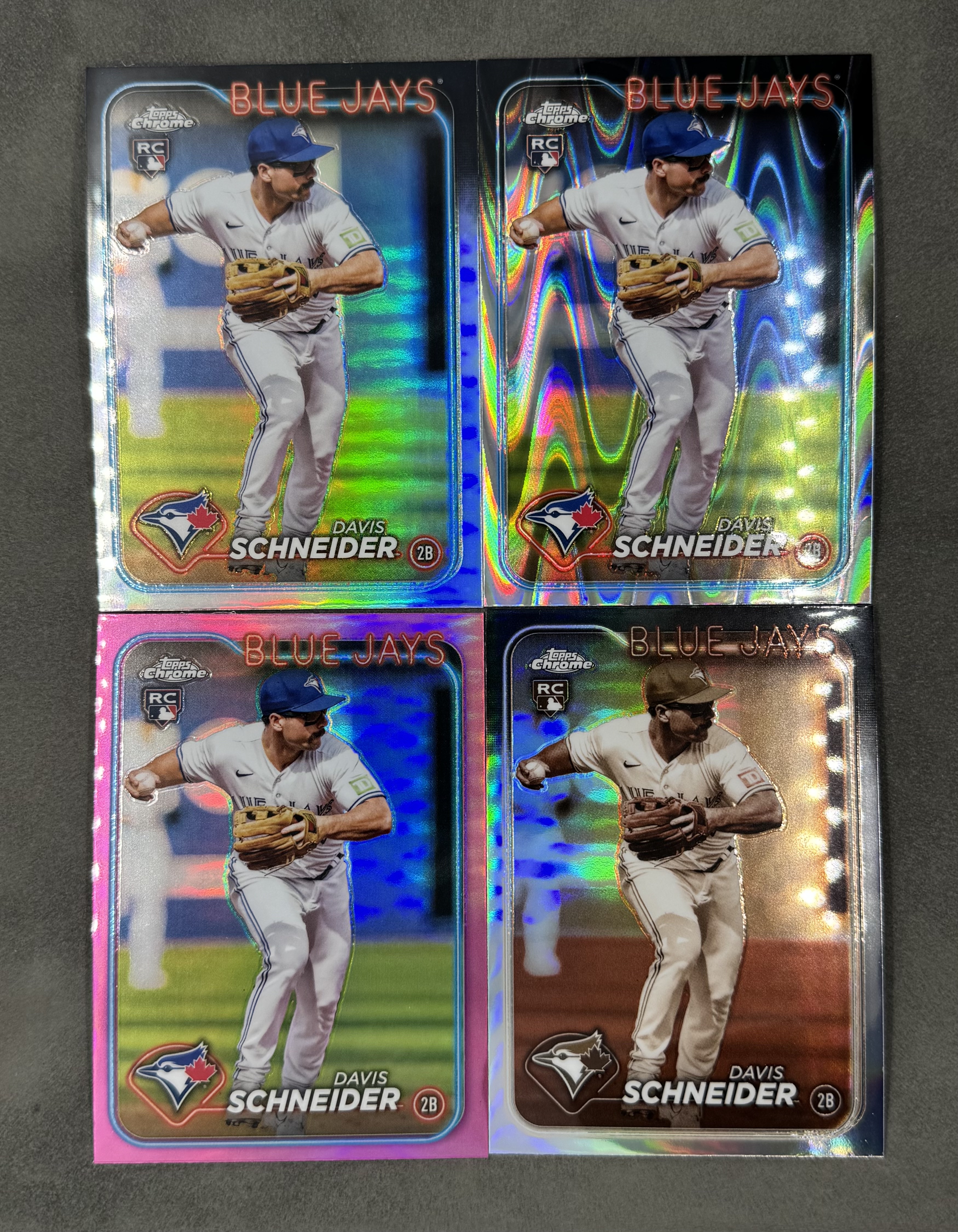 2024 Topps Chrome Davis Schneider RC 蓝鸟队 戴维斯 施耐德 新秀 粉色 抽色 银折 Lava折射 一图打包 未来可期 值得投资收藏 卡品如图