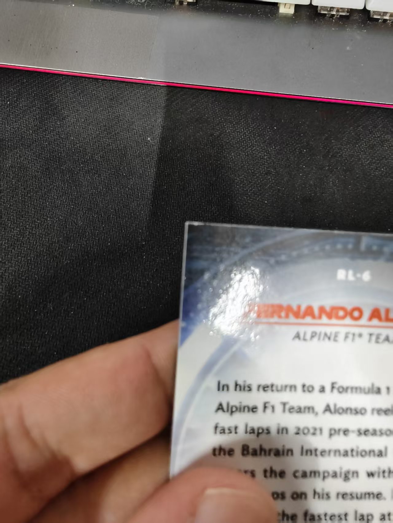 2021 Topps Chrome Fernando Alonso F1 两届世界冠军 费尔南多阿隆索 头哥 银折 red liners 特卡 划痕 边角瑕疵 #6