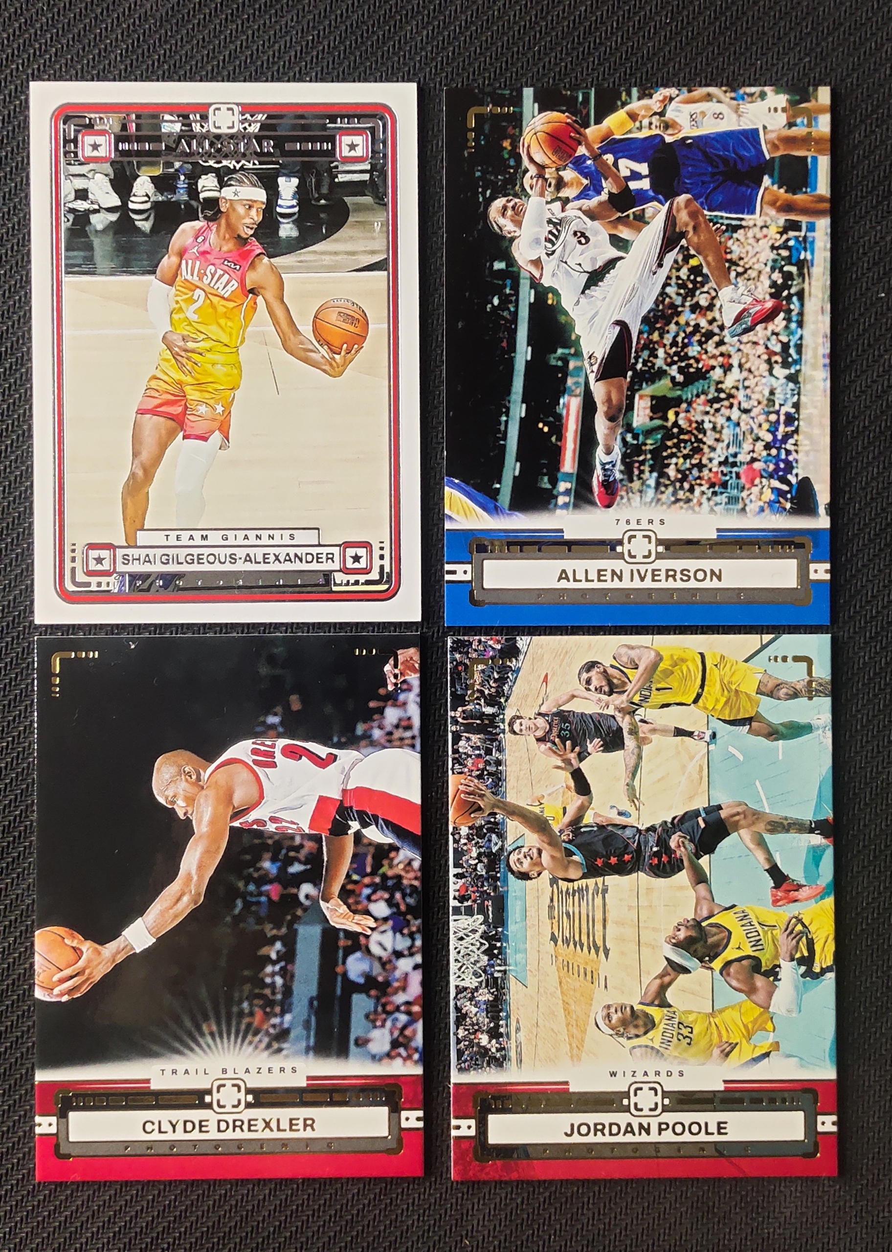 2023-24 Panini PaniniPhotoGenicNBA 4张lot 亚历山大SGA,阿伦艾弗森,滑翔机德雷克斯勒,乔丹普尔 上镜 base 一组4张 瑕疵如图