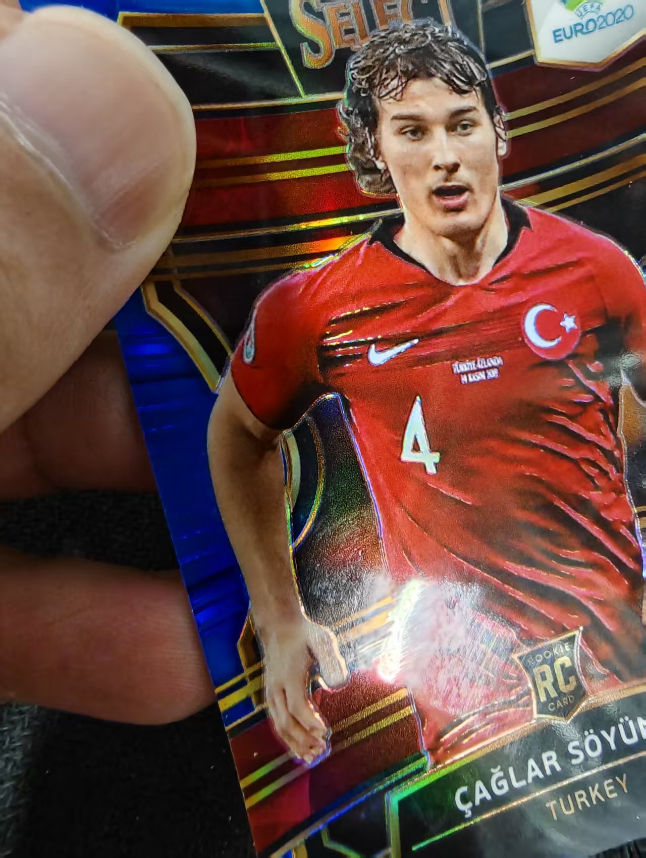 2020 Panini Select Caglar Soyuncu 欧洲杯 恰格拉·瑟云居 土耳其 蓝折 225编 瑕疵如图