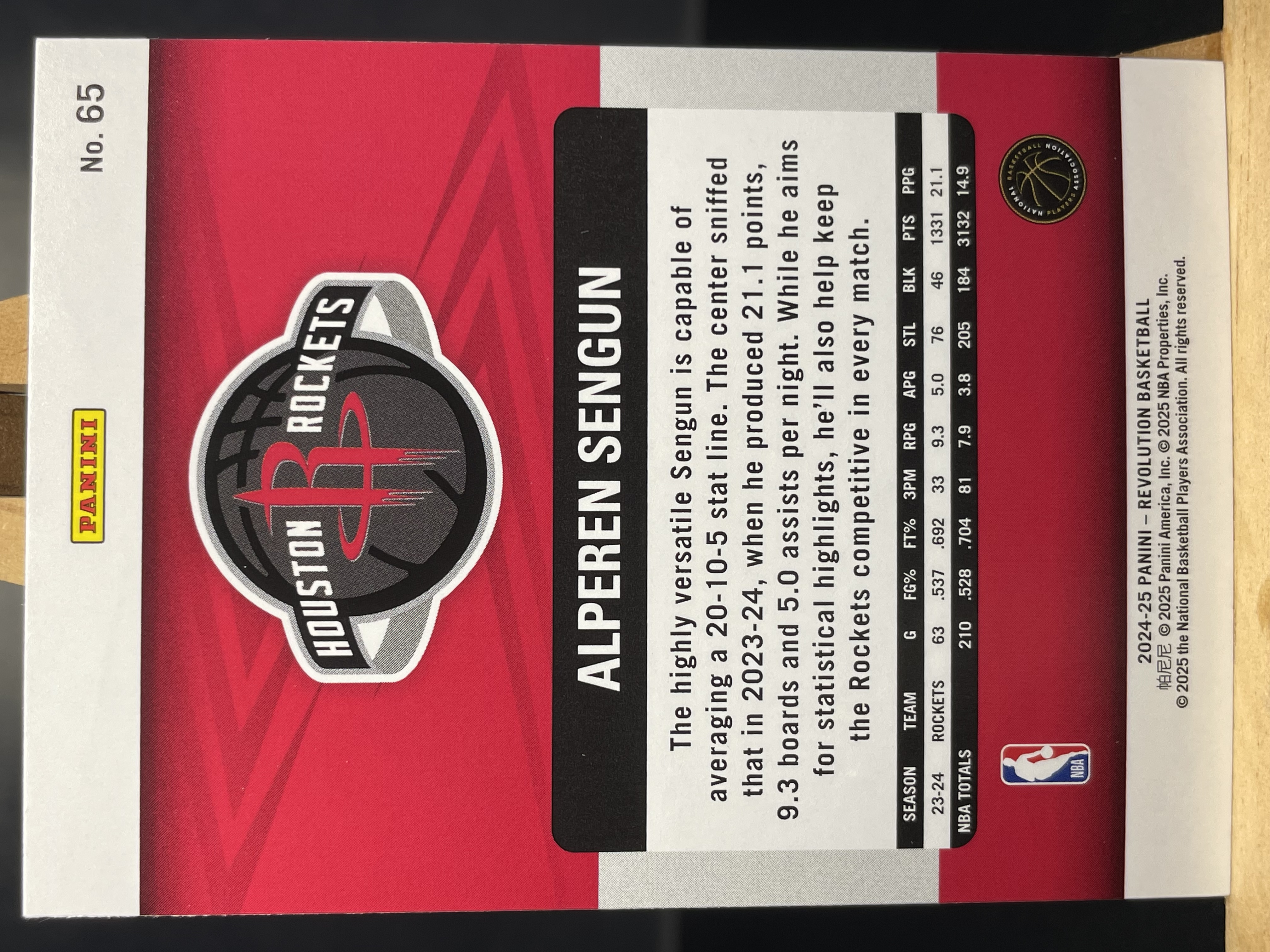 (K2) 2024-25 PANINI 革命 折射 申京 火箭 近期大热球星 收藏必备 卡品如图! ! !