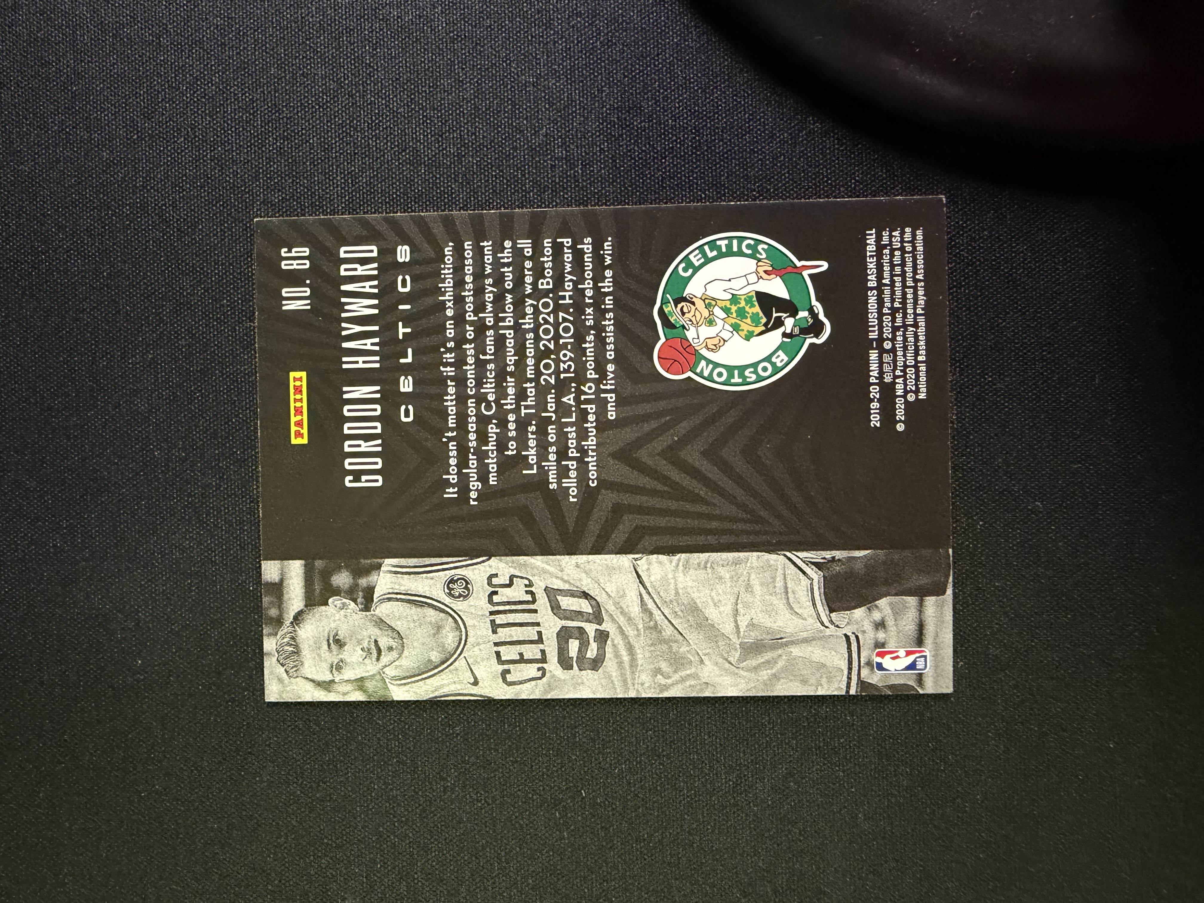 2019-20 Panini Illusions Gordon Hayward 戈登 海沃德 凯尔特人 海公公 幻想 6/8编 MOJO折 迷宫 折射 大比例 SSP